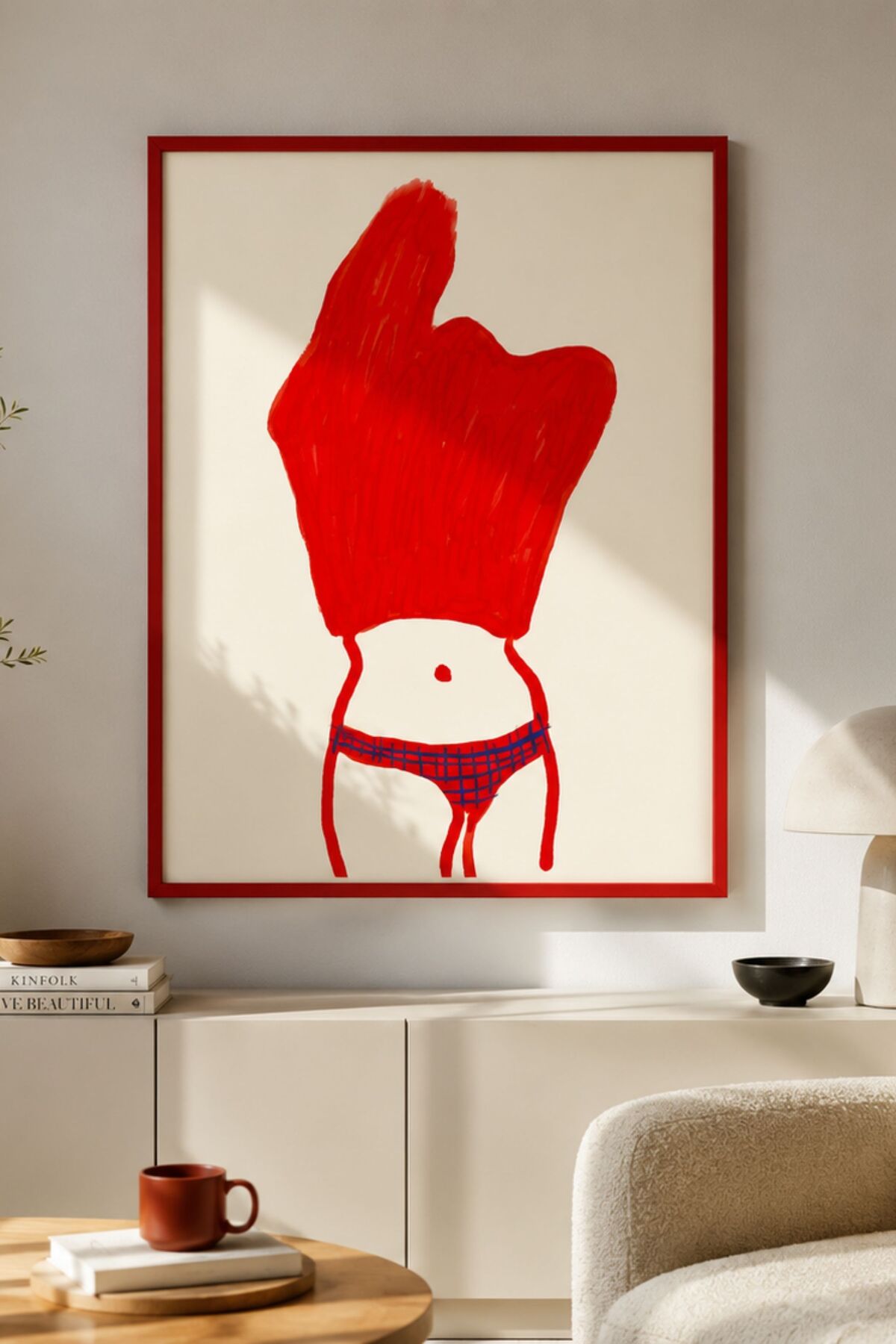 Kadın Figürlü Poster Minimal Modern Duvar Tablosu Çerçevesiz