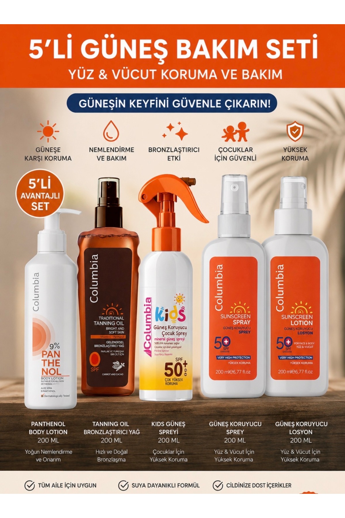 5’li Güneş Bakım Set — 3737363728 — تصویر 2 از 2