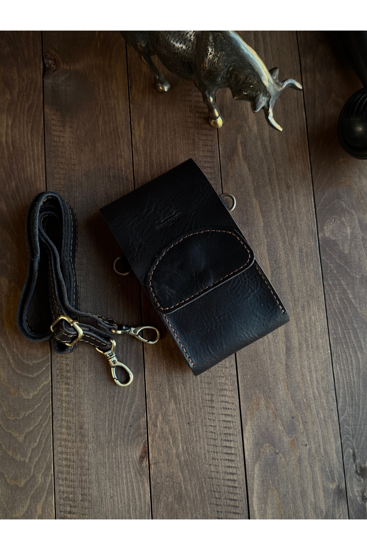 Wild West Crafted Kanguru Man Düz El yapımı Erkek çapraz çanta. Günlük şık pratik kullanım.Doğum günü&Babalar günü&Sevgililer günü hediyesi görsel 4