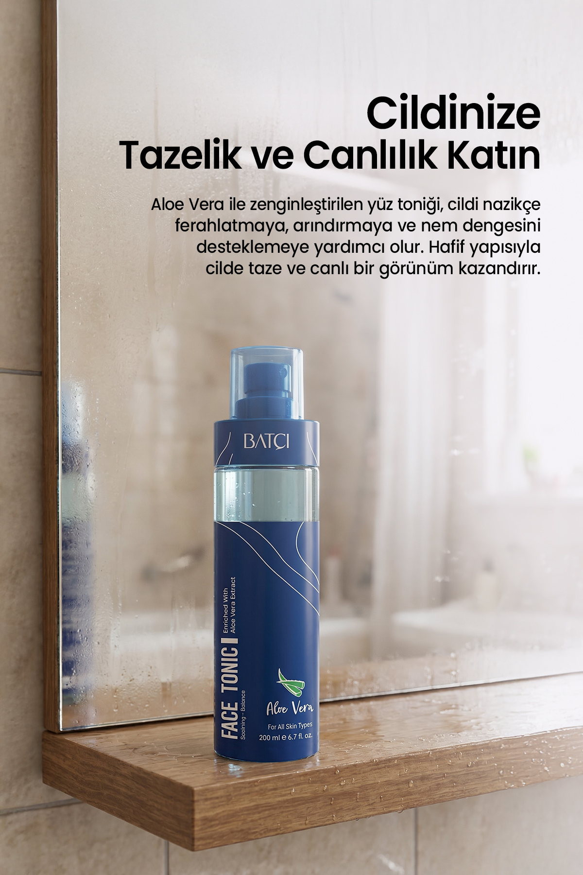 Aloe Vera & Niacinamide Yüz Toniği – Gözenek Sıkılaştırıcı, Nemlendirici Cilt Bakım Toniği — 8684808759579 — تصویر 3 از 4