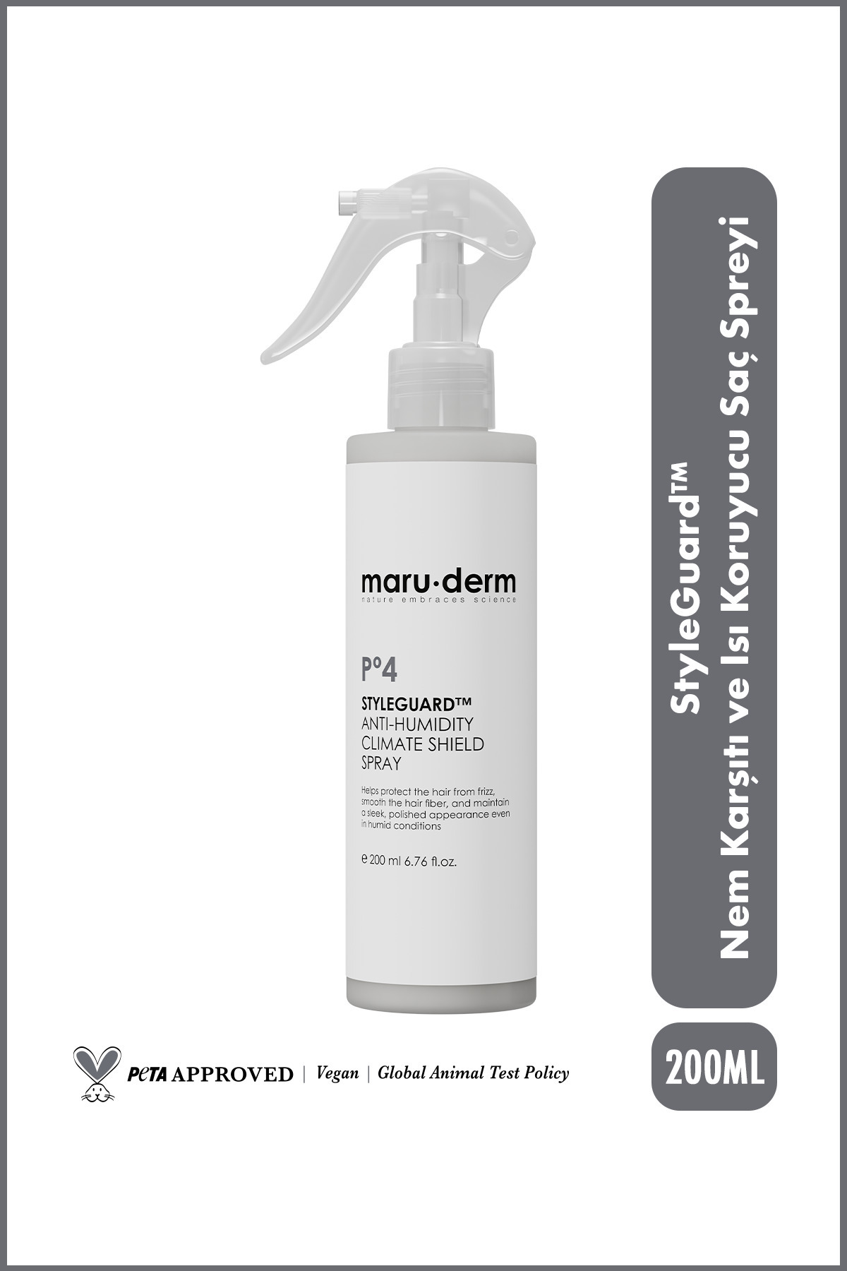 Maru.Derm StyleGuard™ Anti-Humidity Climate Shield Spray 200 ML - Nem, Kabarma ve Elektriklenme Karşıtı Saç Spreyi — 8688653624792