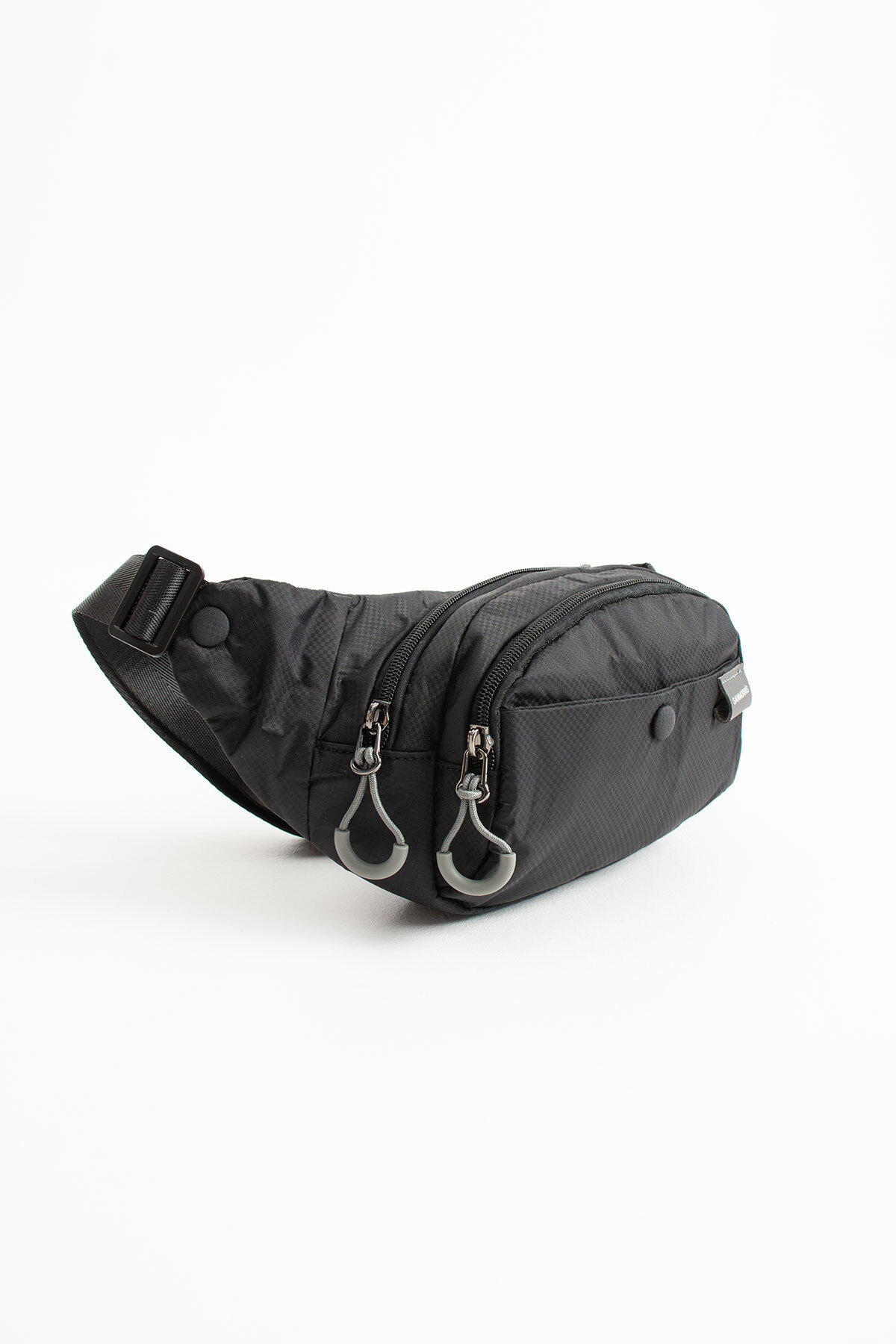 Sanmorris Unisex Paraşüt Kumaş Siyah Renk Suya Dayanıklı 3 Bölmeli Body Bag Sargın