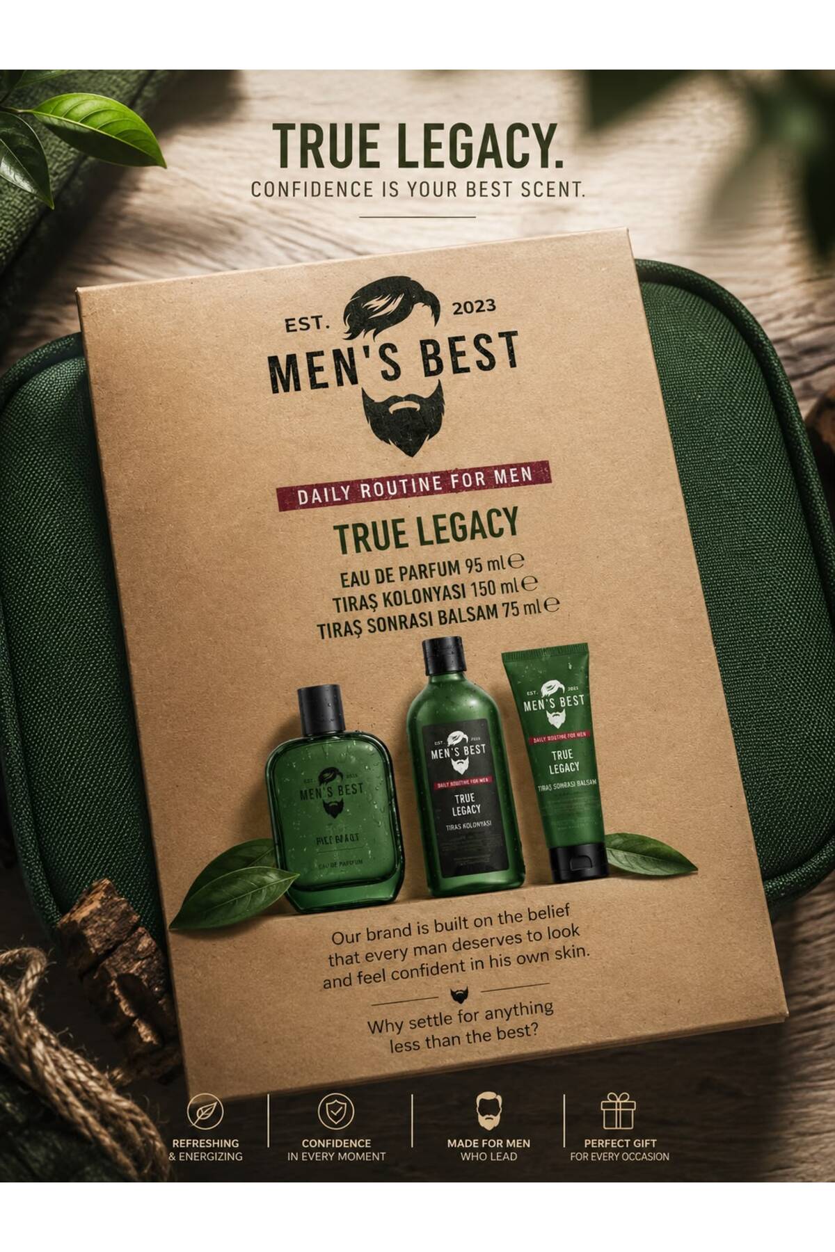 Men's Best True Legacy Parfüm Seti Parfüm - Tıraş Kolonyası - Tıraş Losyonu — 0215456 — تصویر 2 از 2