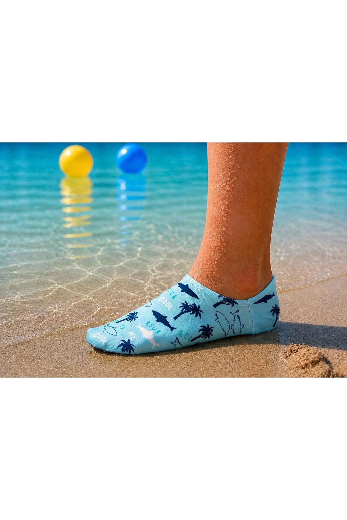 GrippToes Kaymaz Damla Tabanlı Deniz&Havuz Çorabı U2 görsel 5