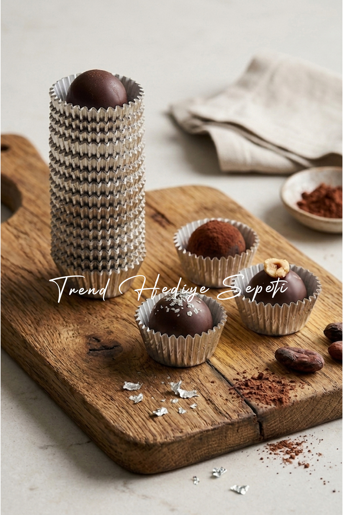 100 Pieces Metallized Mini Size Turkish Delight Paper , Chocolate Mold Truff Paper , Muffin Mold for Snack, Presentation