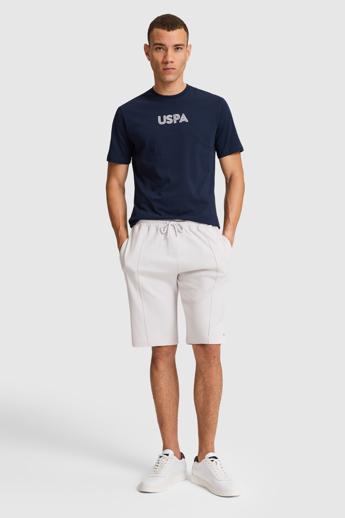 U.S. Polo Assn. Erkek Açık Gri Örme Şort 50327203-VR001