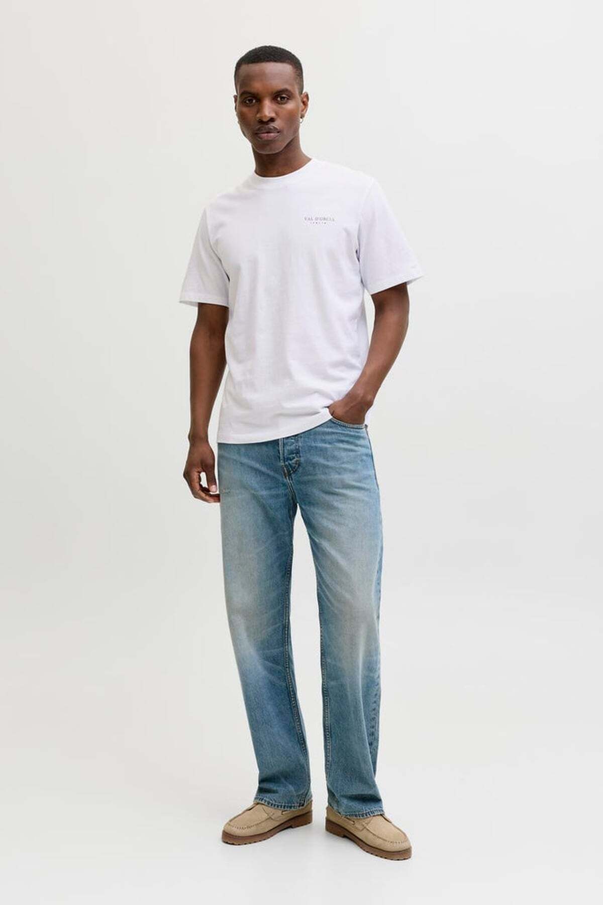 تی‌شرت یقه گرد طرح گرافیکی مردانه، سفید روشن، JPRBLAJAMES 12307932 جک اند جونز تی شرت Jack & Jones