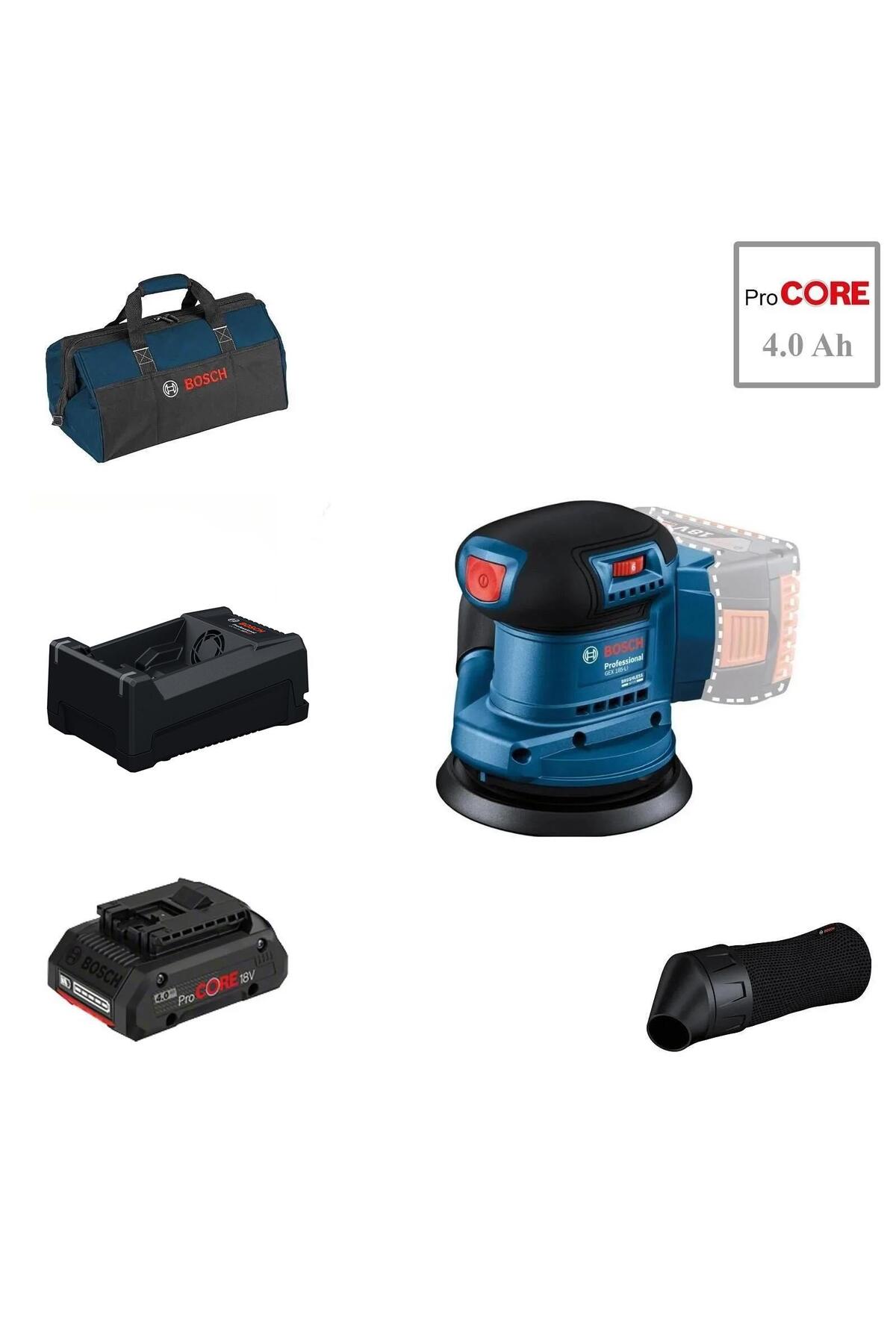 Bosch GEX 185-LI 1x4 Ah ProCORE Akülü Zımpara Makinesi Bez Çantalı