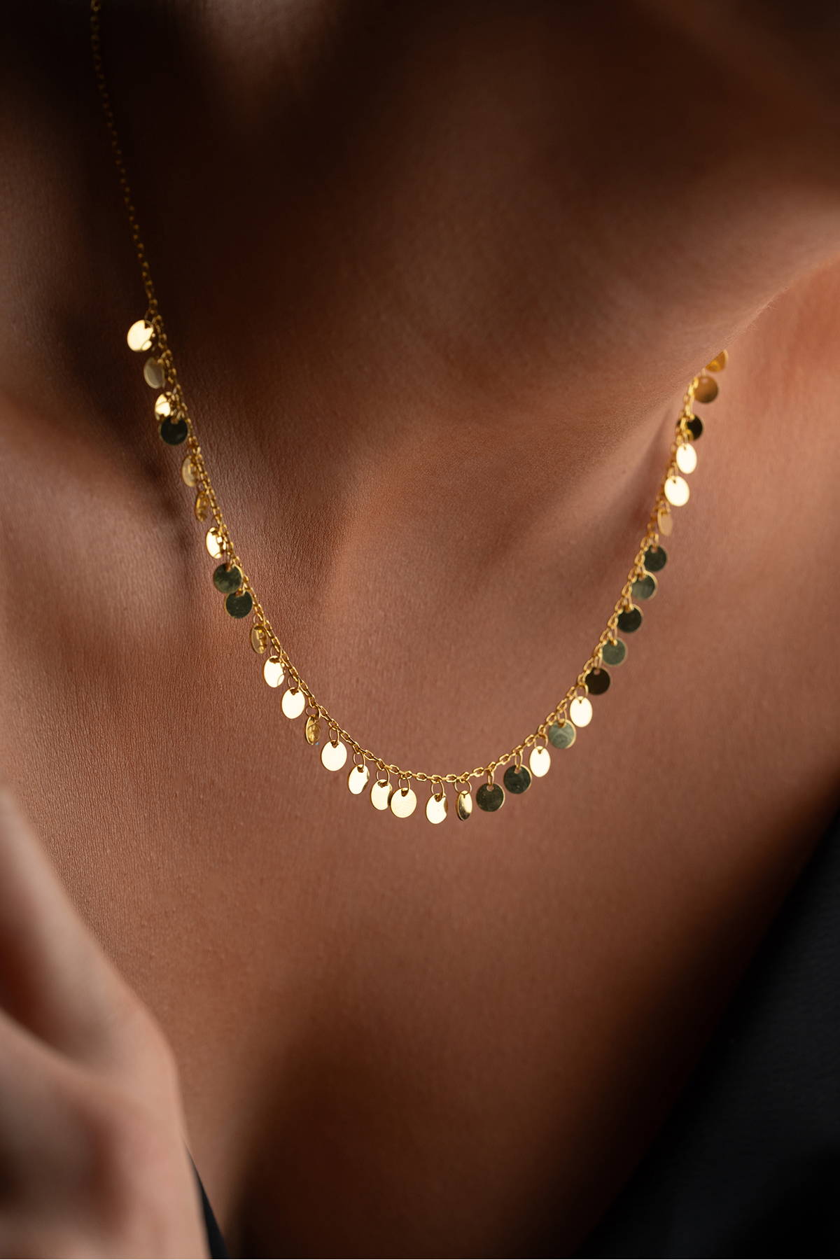 Silvano Jewelry 925 Ayar Gümüş Pullu Zincir Kolye görsel 3