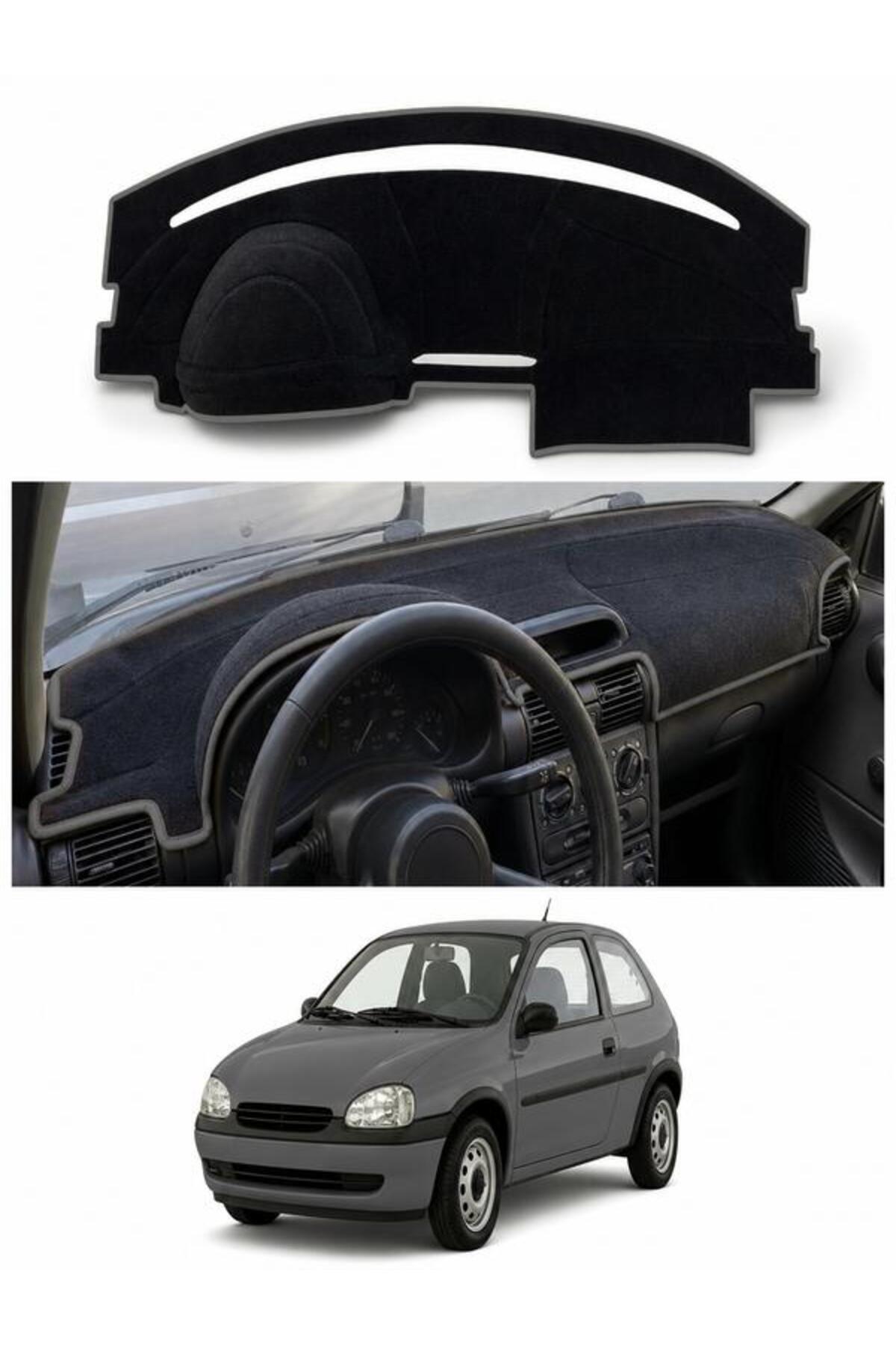 e-biz Opel Corsa B (1993-2000) Uyumlu Torpido Koruma Örtüsü Oto Kılıfı Siyah - Gri