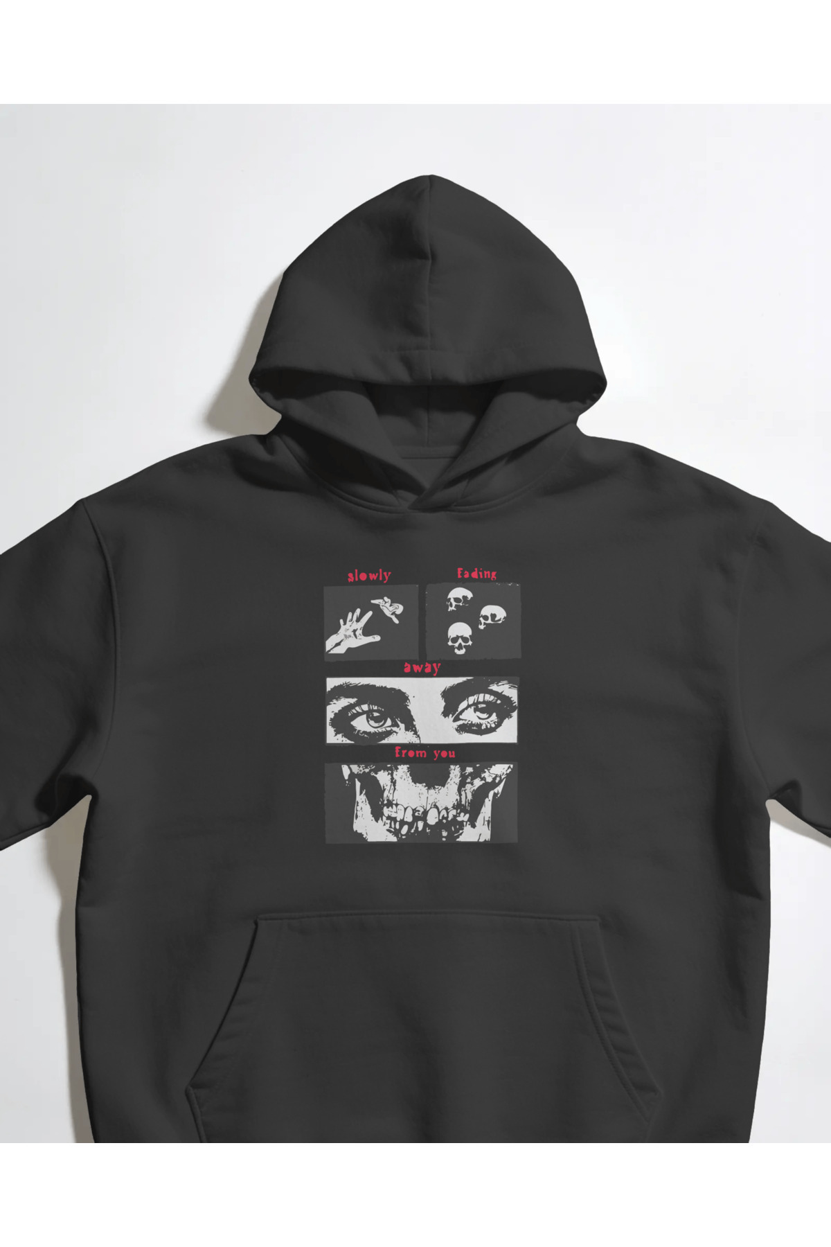 buzagi tasarım ürünleri Slowly Fading Unisex Black Sweatshirt