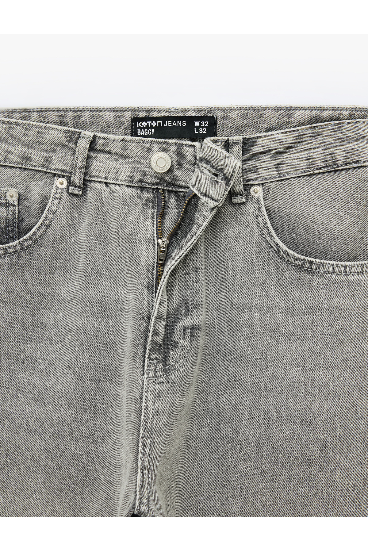 Koton Bol Normal Bel Oversize Pamuklu Baggy Jean Pantolon görsel 8