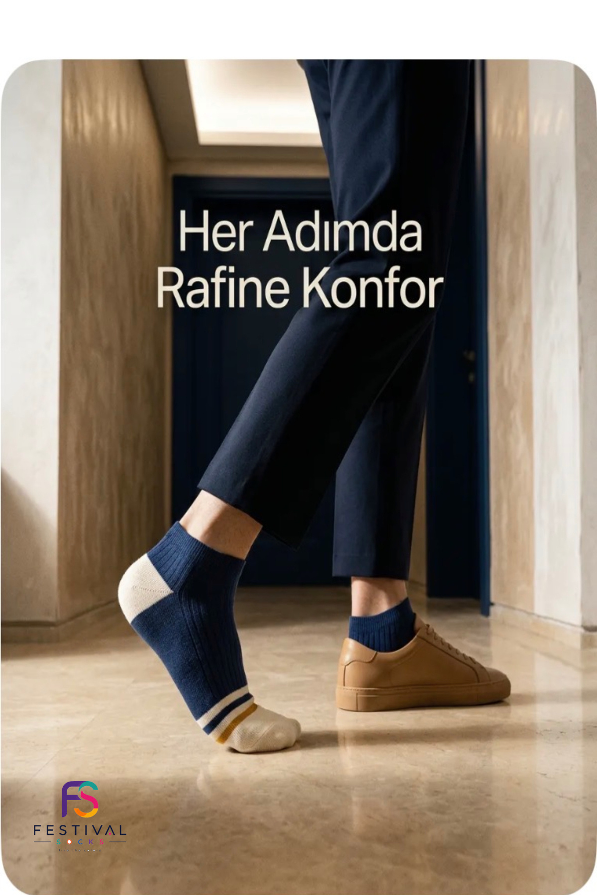 Festival Socks Erkek Patik Çorap 5'li Set Pamuklu Nefes Alan Esnek Günlük Sneaker Çorap 40-44 görsel 4
