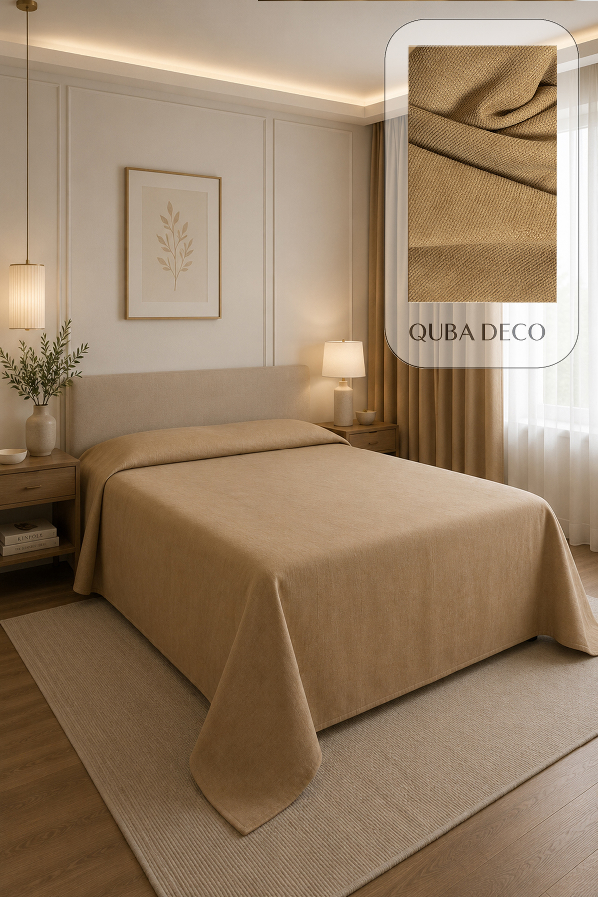 Velvet Textured Double Single Floor Island Bedspread Bedroom Nursery Guest Room