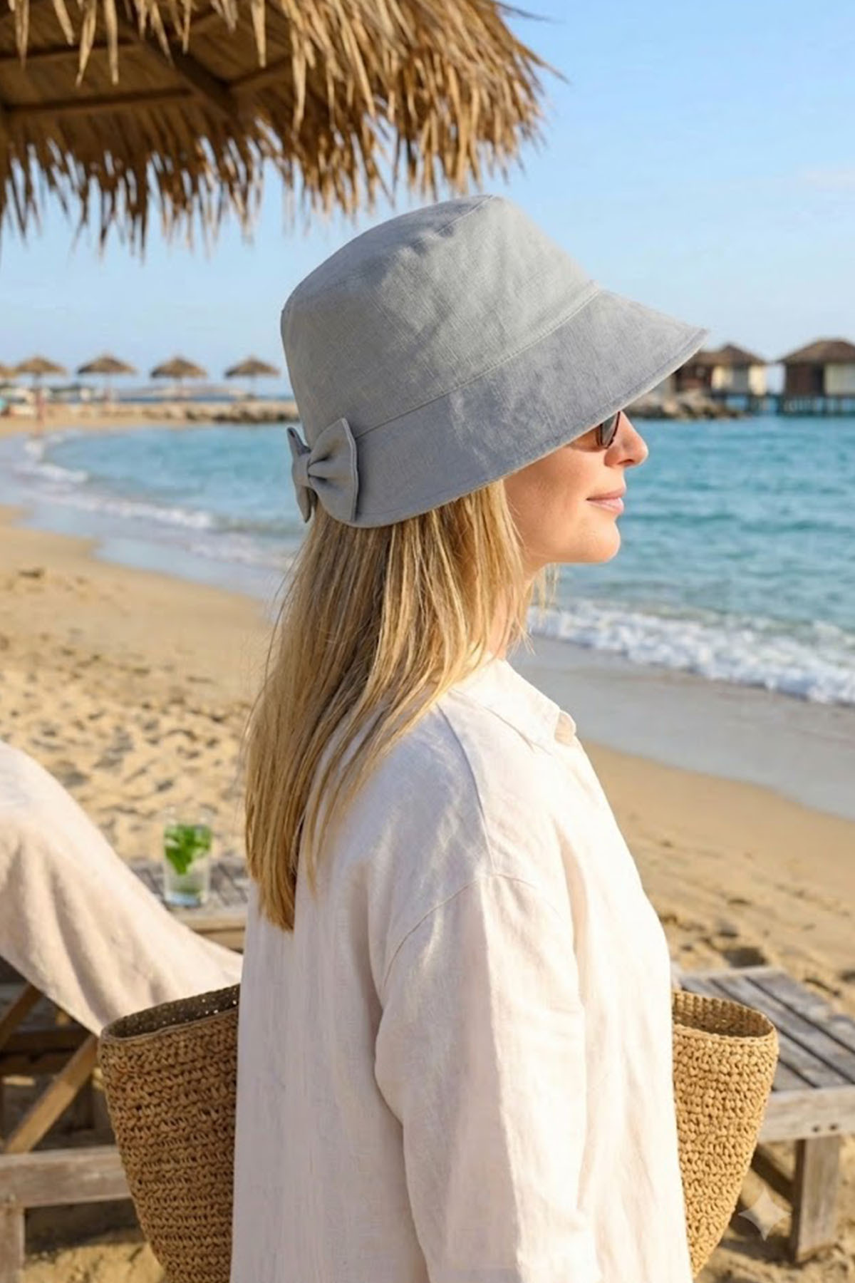Ritagarcia Kadın Fiyonk Detaylı Kova Şapka - Arkası Ayarlanabilir Cırt Cırtlı Bucket Hat görsel 3