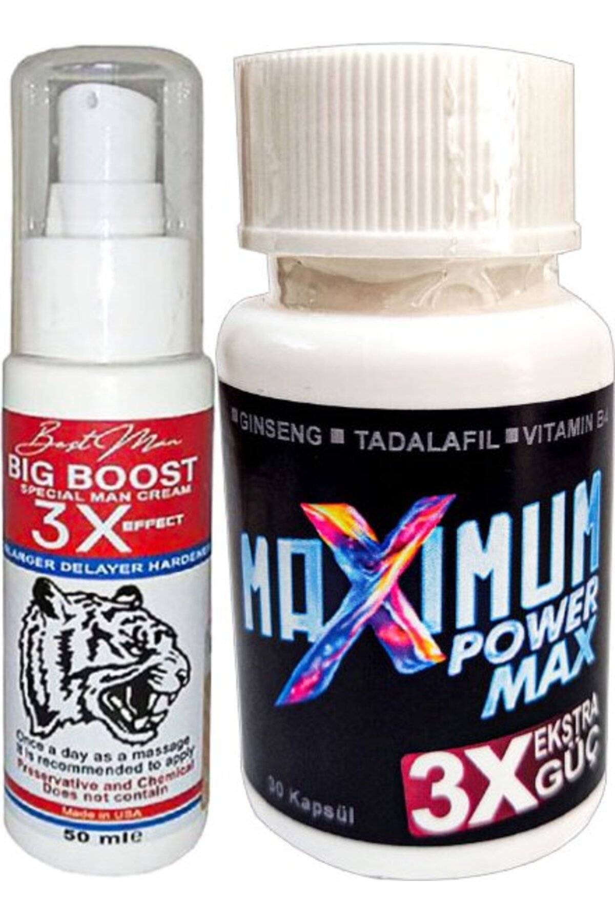 Bezos Maxsize 50 ml Erkeğe Krem + Maximum Power Max White 30LU Katılık&en-Boy-Çap Bakım Seti — GU-EYF-10134-NIDA01