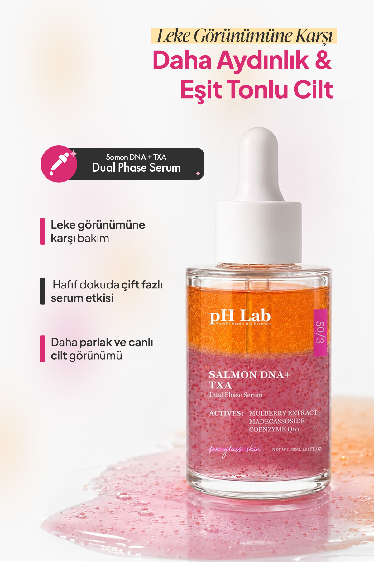 pHLab Toning Booster Anti Aging Bi Pasic Facial Serum - Salmon DNA + TXA Serum — PHTBS-01 — تصویر 3 از 8