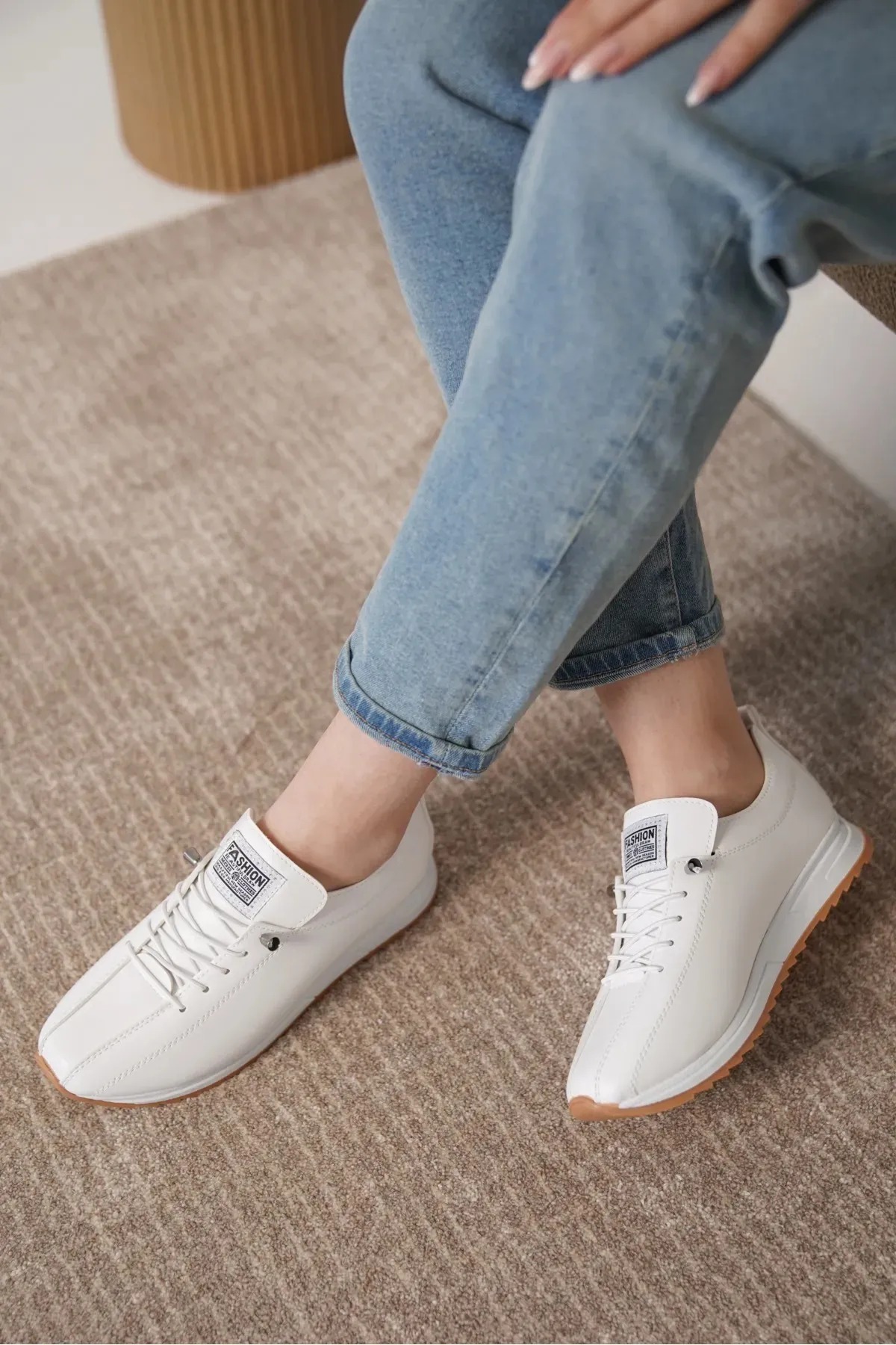 BlackSea Orthopedic Sole Daily Soft Women's Skin Shoes White Sneaker