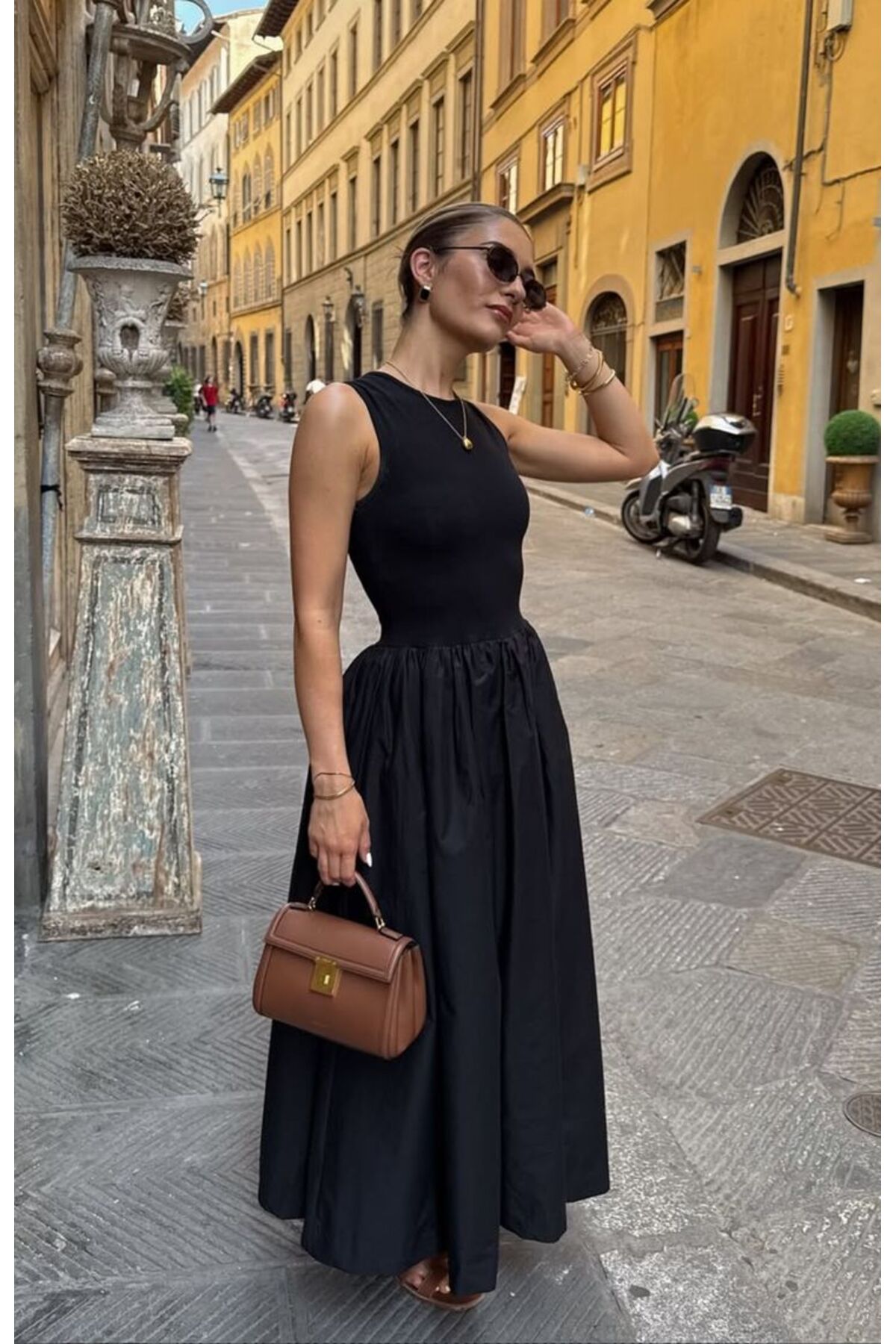 My Blog Black Zero-Sleeve Pleated Dress - 2Y202068