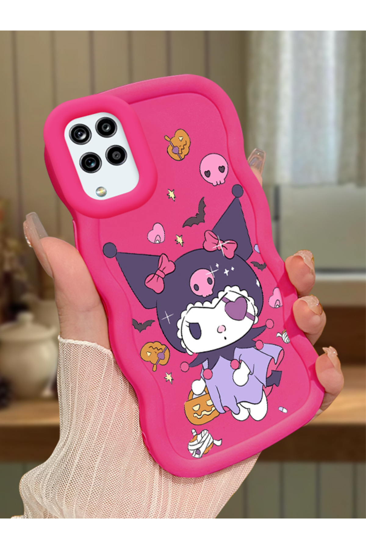 Samsung Galaxy M12 Compatible Case camera protector Red Silicone Couple Phone Case Cartoon Pattern