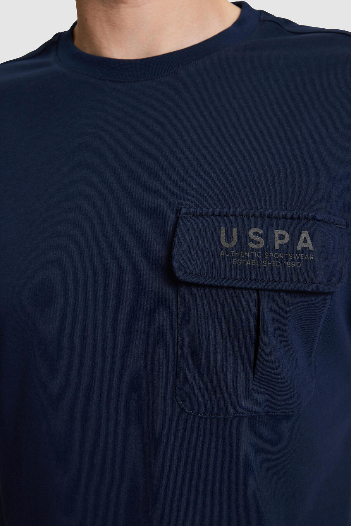 U.S. Polo Assn. Erkek Lacivert Comfort Fit Bisiklet Yaka Tişört 50327021-VR033 görsel 6