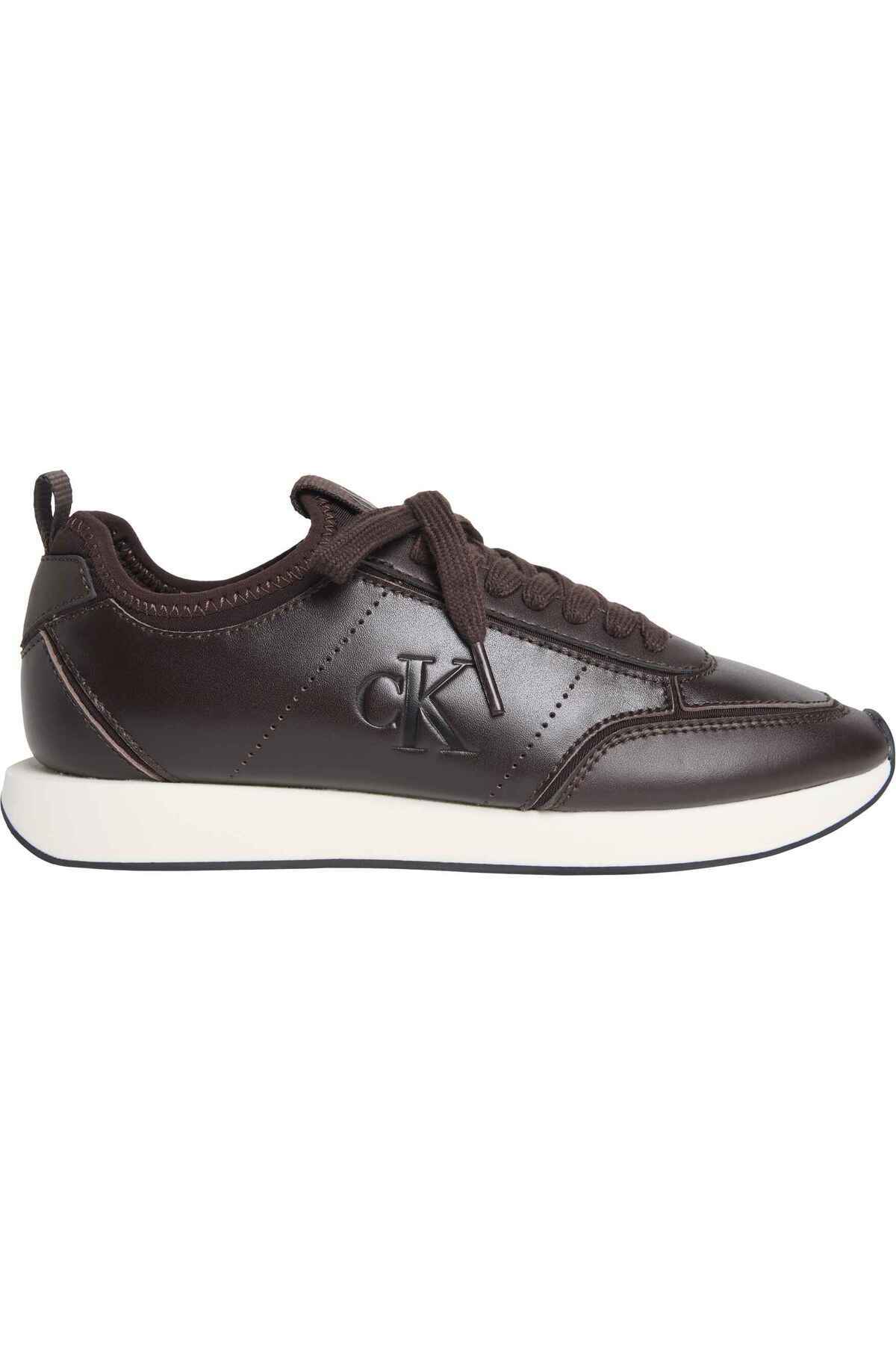 Calvin Klein Women's Brand Logo Burgundy Sneaker Suitable for Daily Use