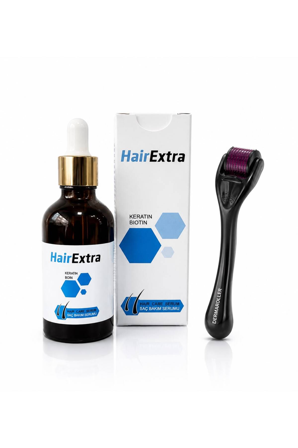 hairextra Hair Extra Saç ve Sakal Bakım Serum + Dermaroller Seti — HAIREXTRA623012566