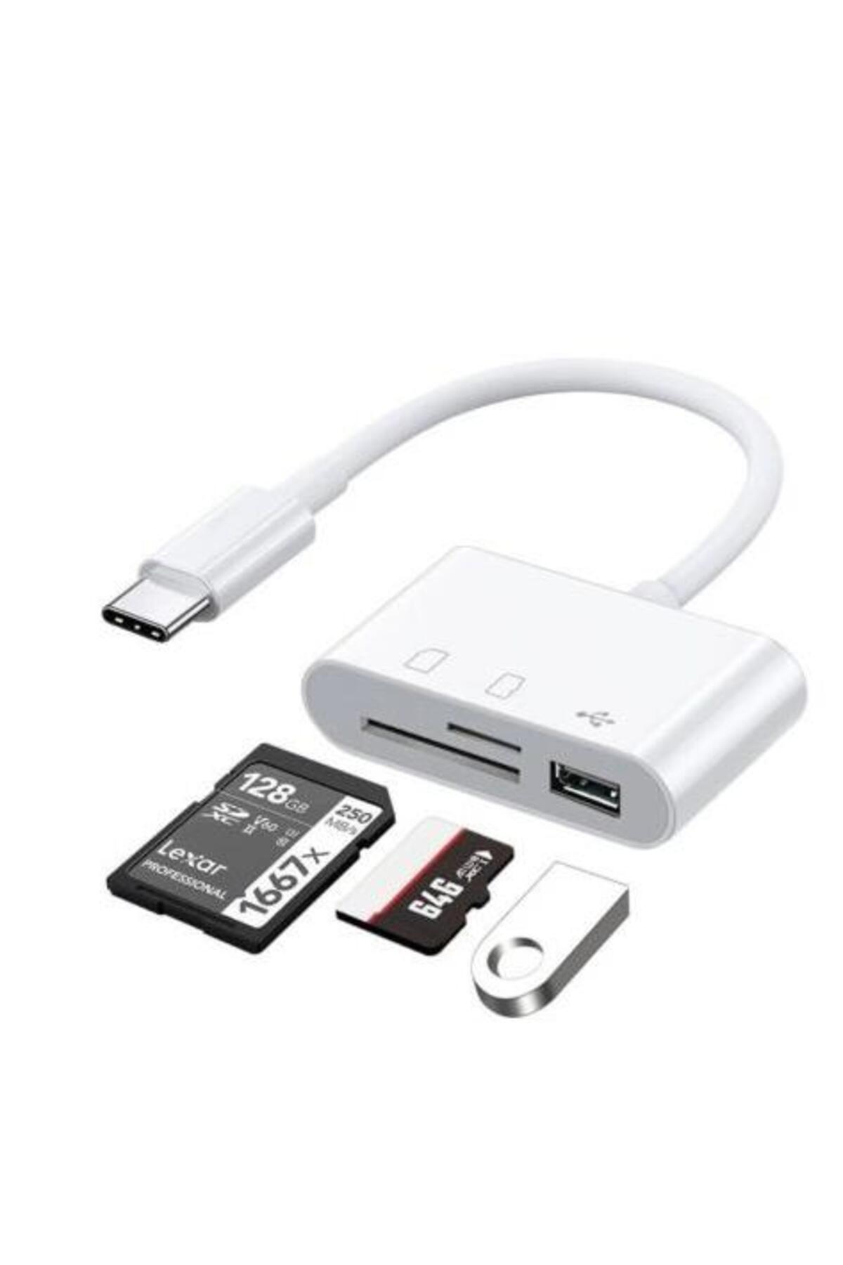 Lunatic 3252 Usb Type C To Sd Microsd Tf Kart Okuyucu Usb 3in1