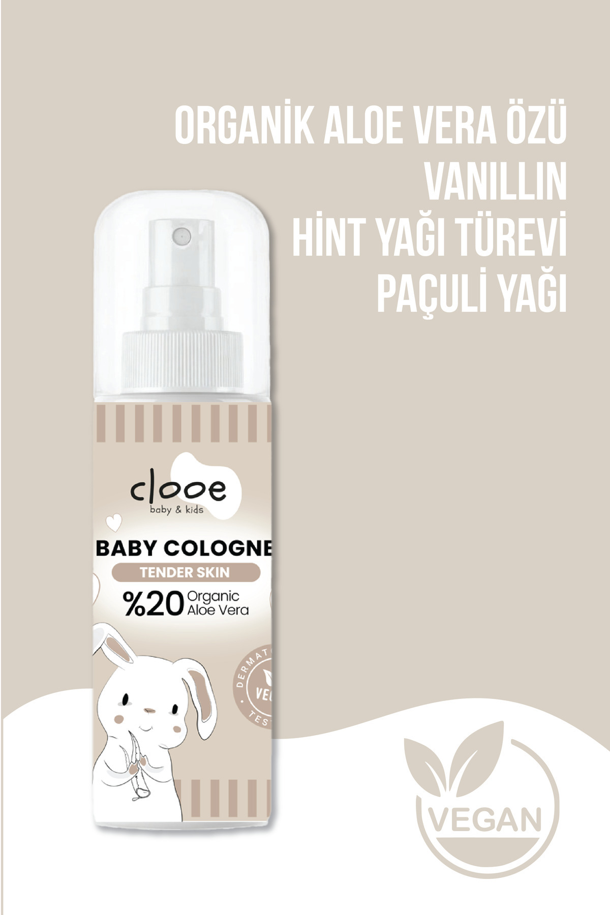 4'lü Bebek Kolonyası Tender Skin 150 ml - Pudramsı ve Yumuşak Notalı - Organik Aloe Vera Özlü - Vegan - Hızlı Kuruyan — PKA088 — تصویر 3 از 4