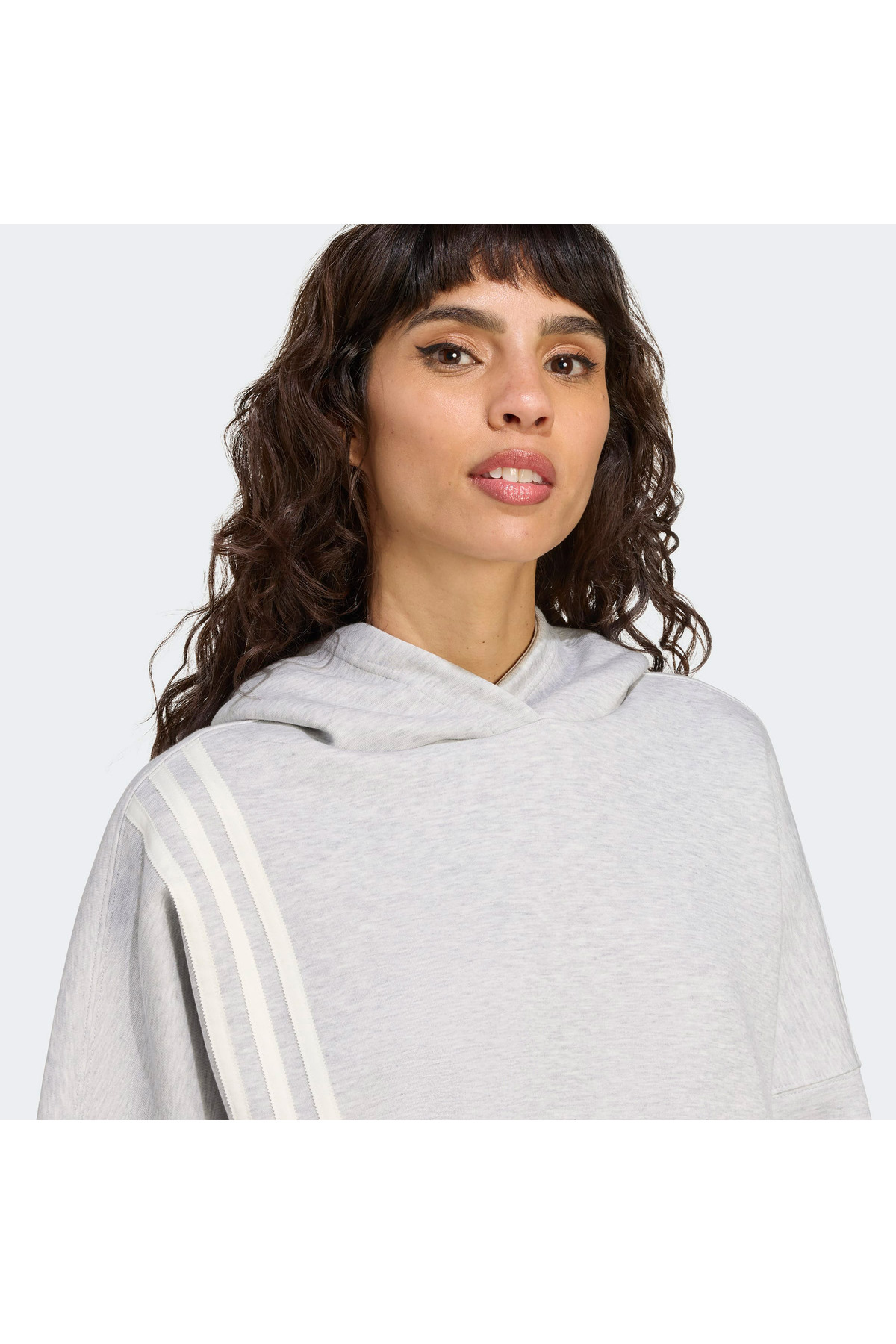 هودی خاکستری زنانه 3 Stripes