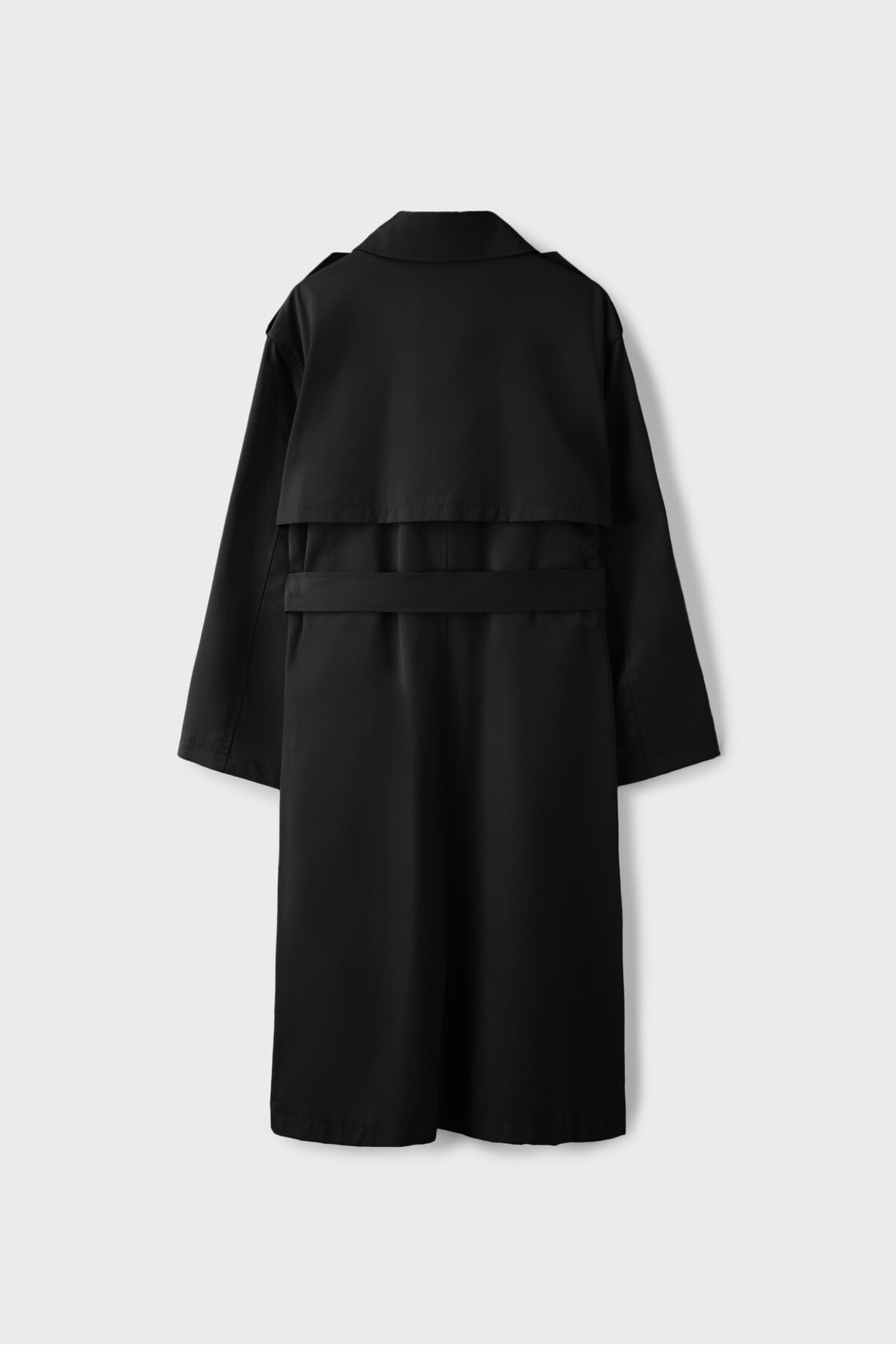 Stradivarius Basic uzun trençkot görsel 7