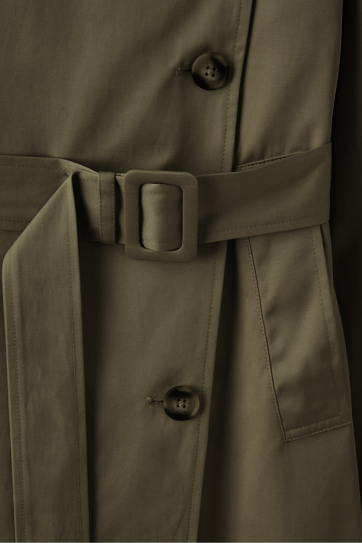 Stradivarius Basic uzun trençkot görsel 8