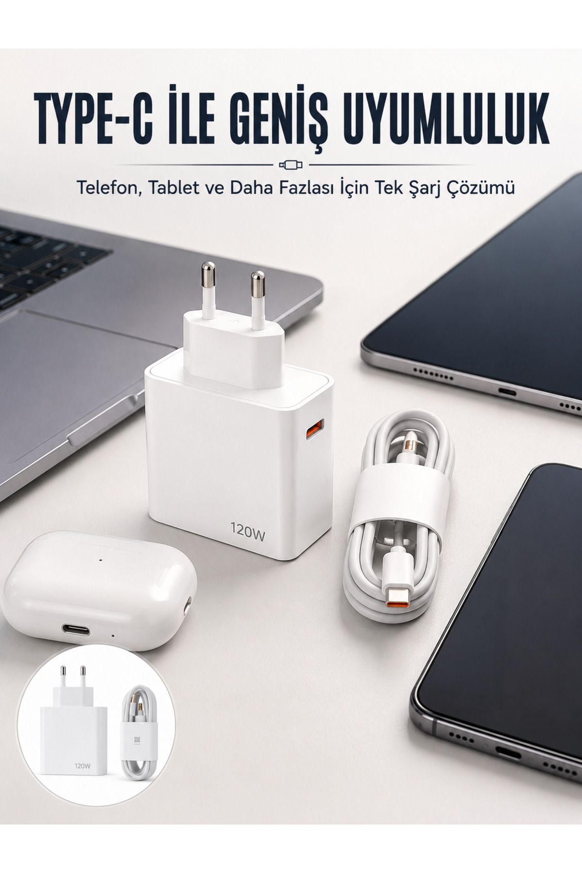 markentegra Type-C 120W Şarj Aleti Hızlı Şarj Turbo Yeni Nesil