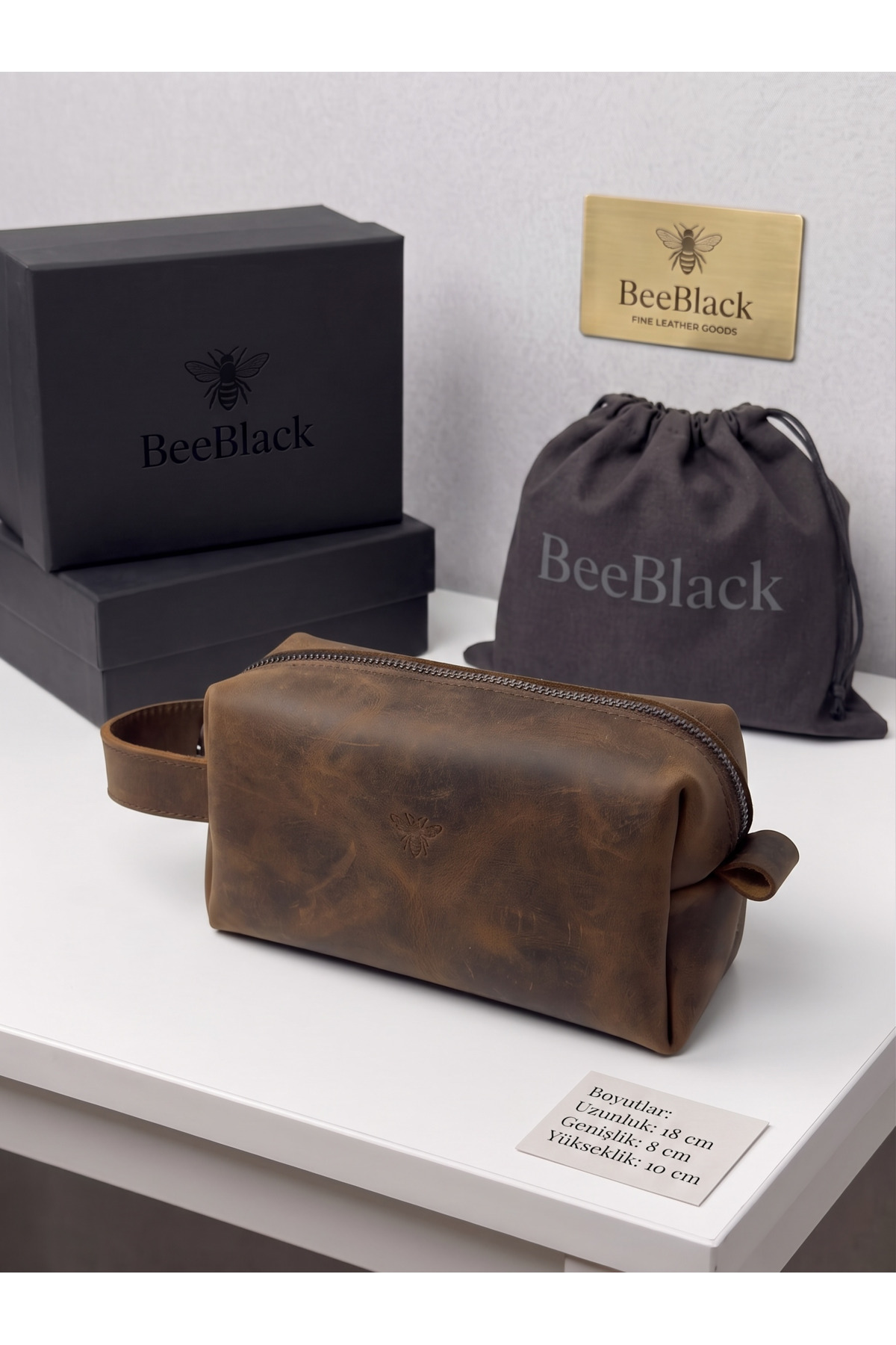BeeBlack %100 Hakiki Deri Organizer NERO Model El Çantası-Siyah Crazy Günlük El Taşıma Çantası orta boy