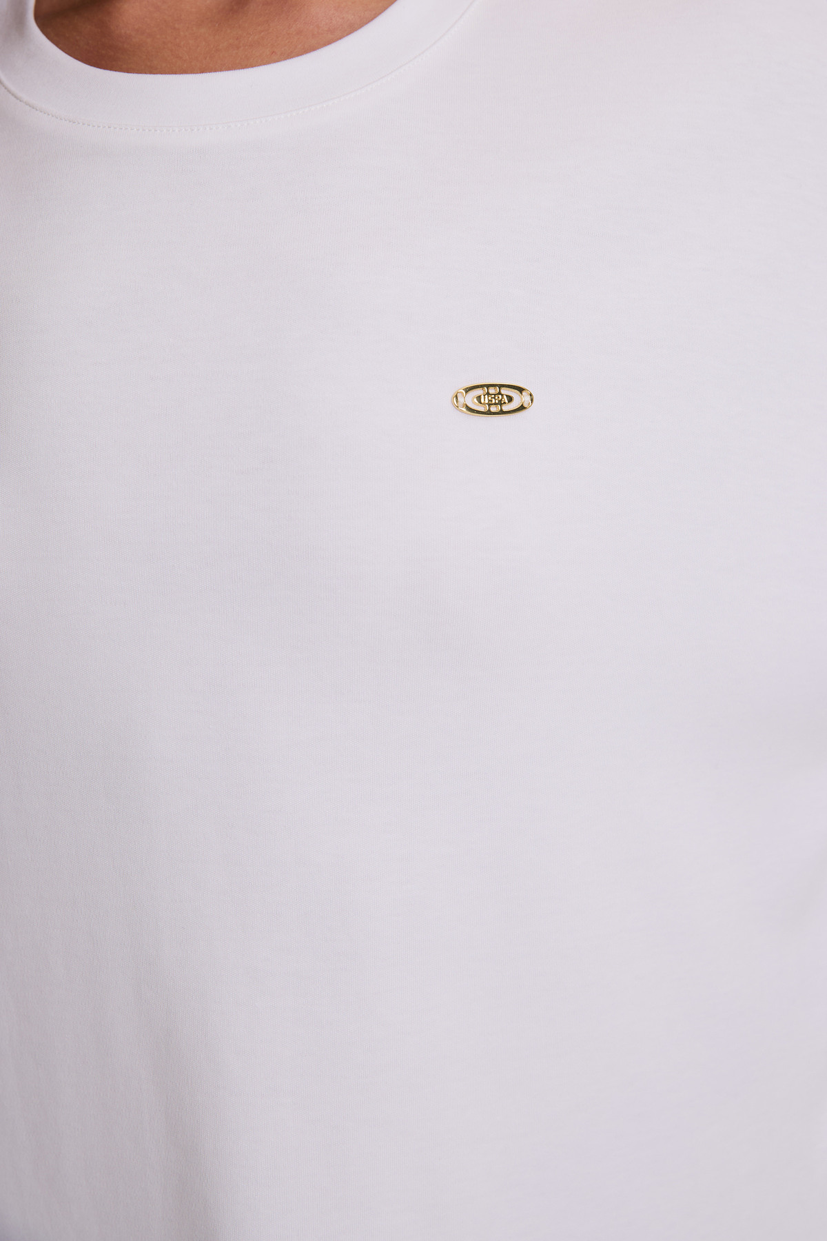 U.S. Polo Assn. Kadın Beyaz Bisiklet Yaka Tişört 50323464-VR013 görsel 6