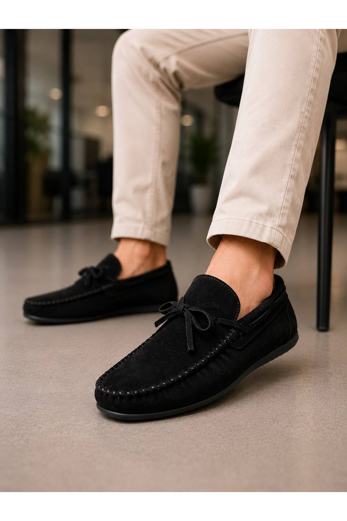 ROYSHOES Erkek Rok siyah deri loafer ayakkabı görsel 2