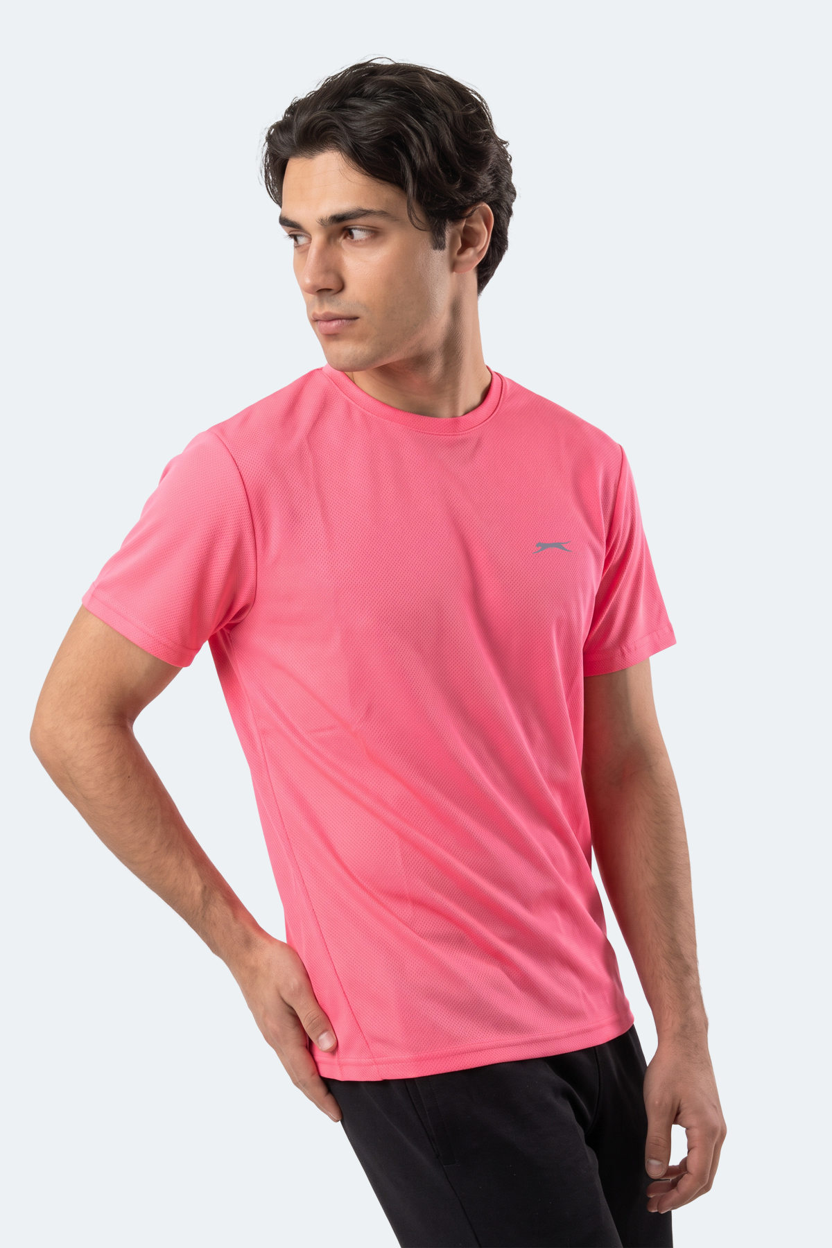 Slazenger HAUNTED I Erkek Neon Pembe Tişört görsel 8