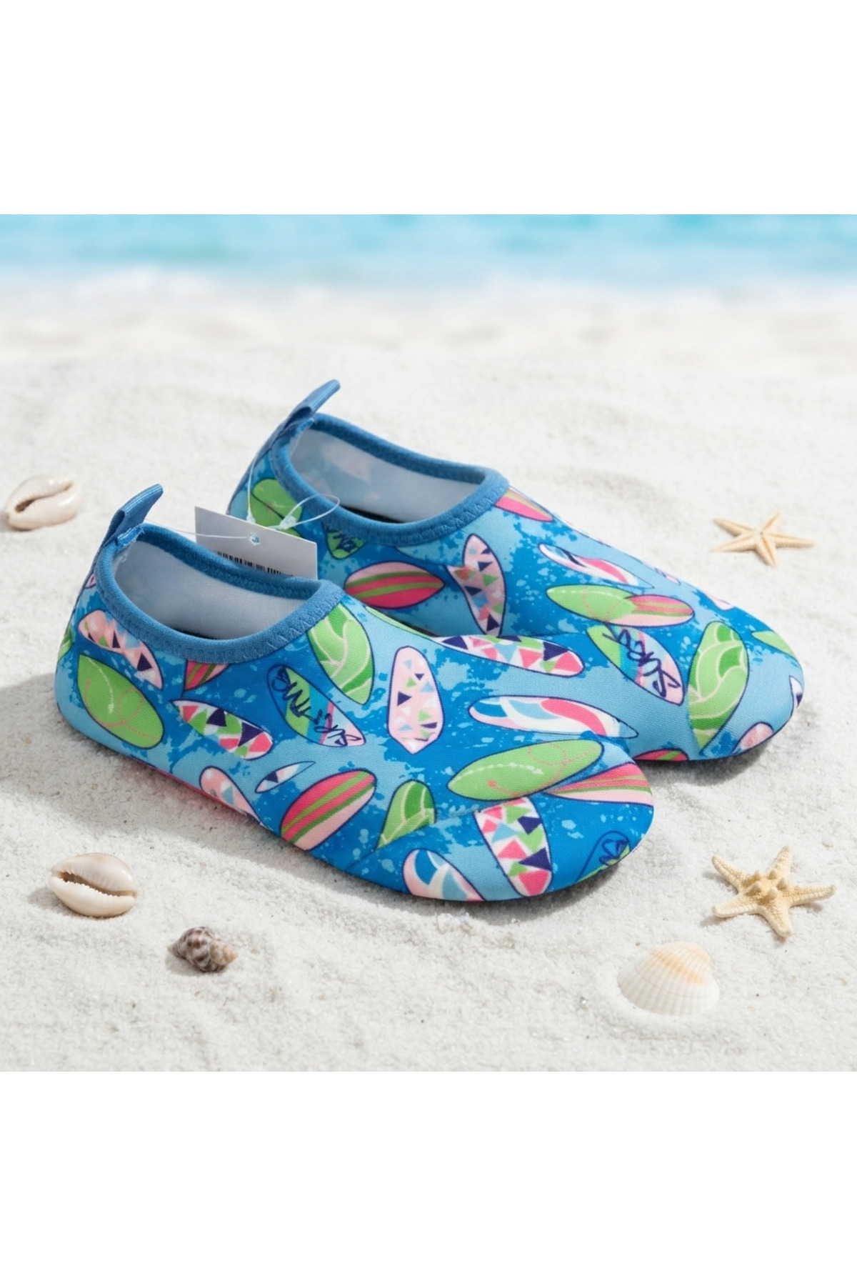 LAL's Genç Deniz ve Havuz Ayakkabısı Kaydırmaz Aqua Shoes Hızlı Kuruyan Plaj Su Ayakkabısı Desenli görsel 3
