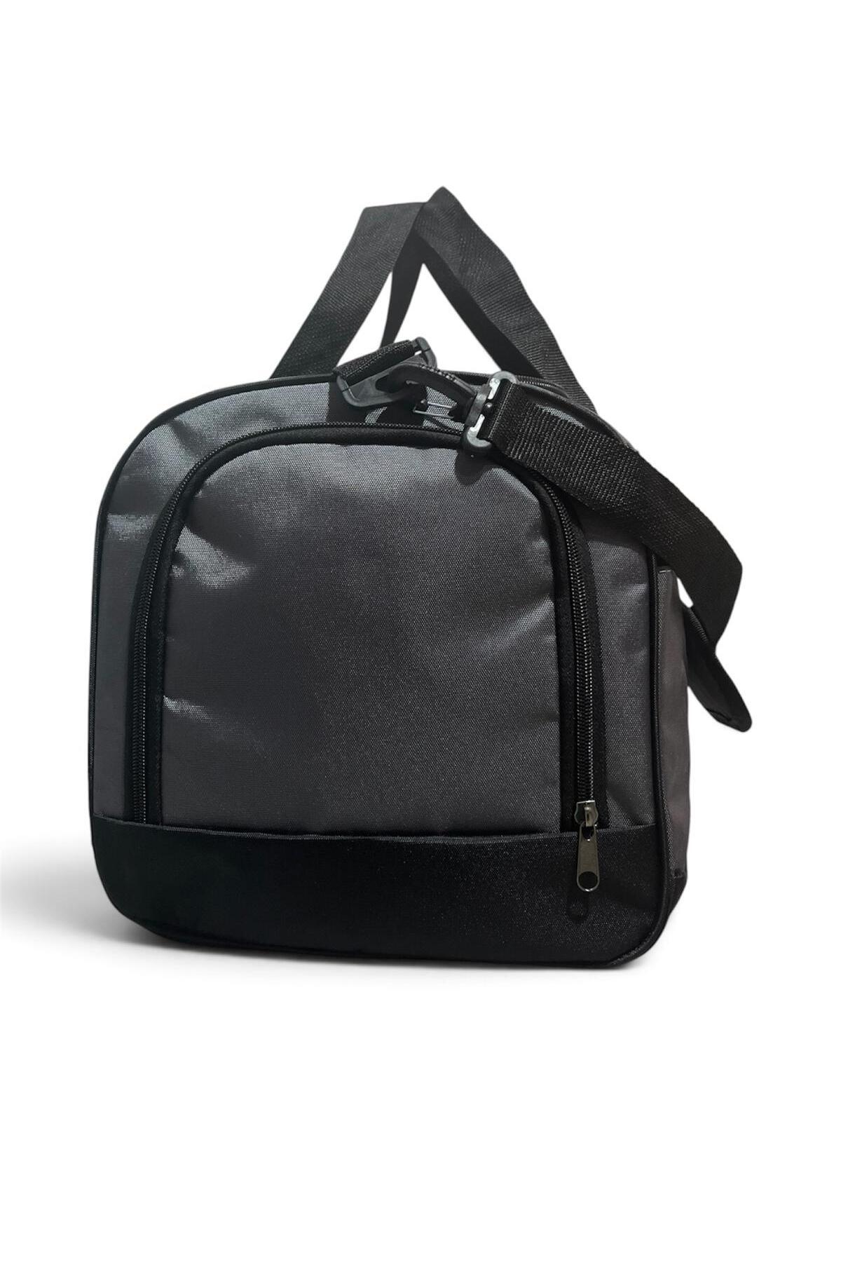 GreandBags Gri Ayakkabı Bölmeli A Kalite Geniş Hacimli Spor Çantası Seyehat Çantası GYM görsel 5