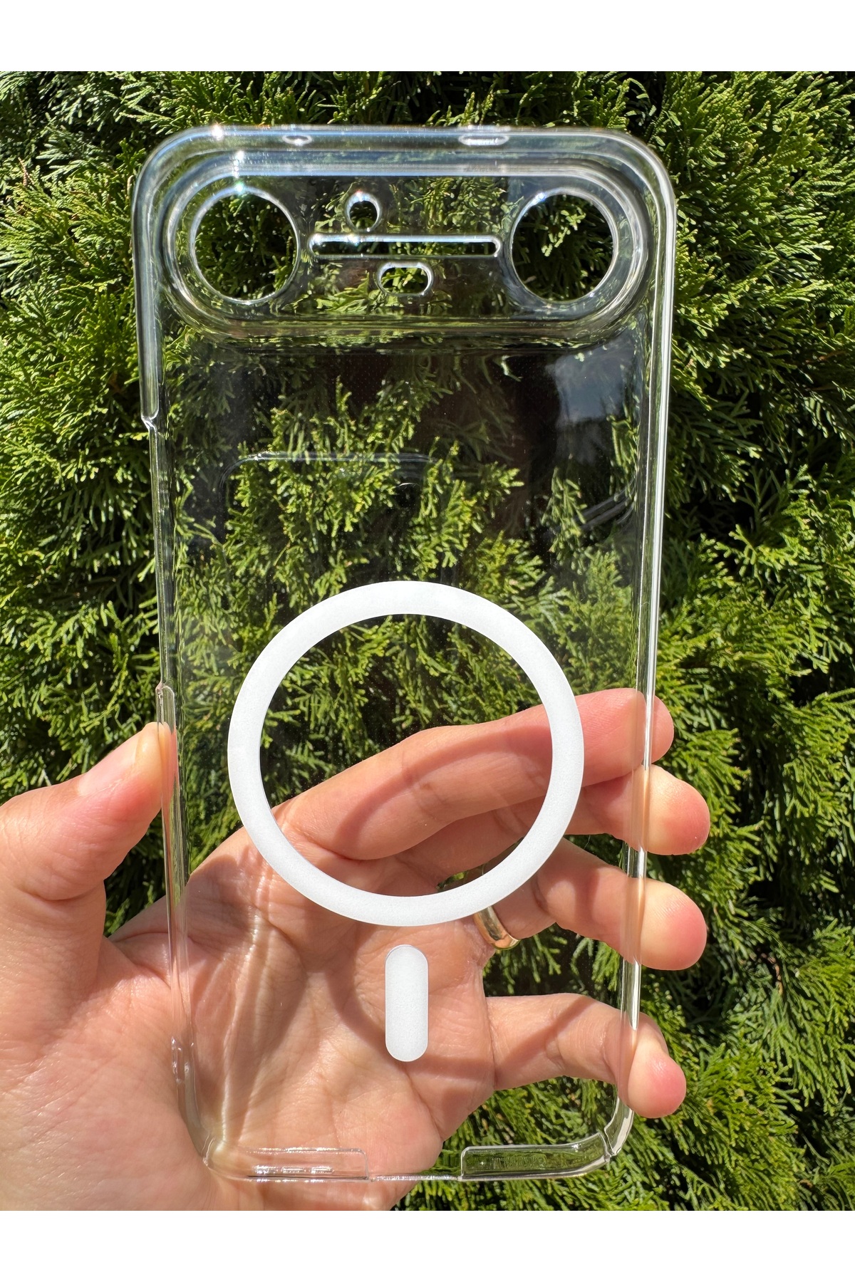 Tecno Spark Slim Uyumlu Kılıf İnce Sert Sararmaz Magsafe Kamera Korumalı Koruyucu Dayanıklı Transparan Arka Kapak