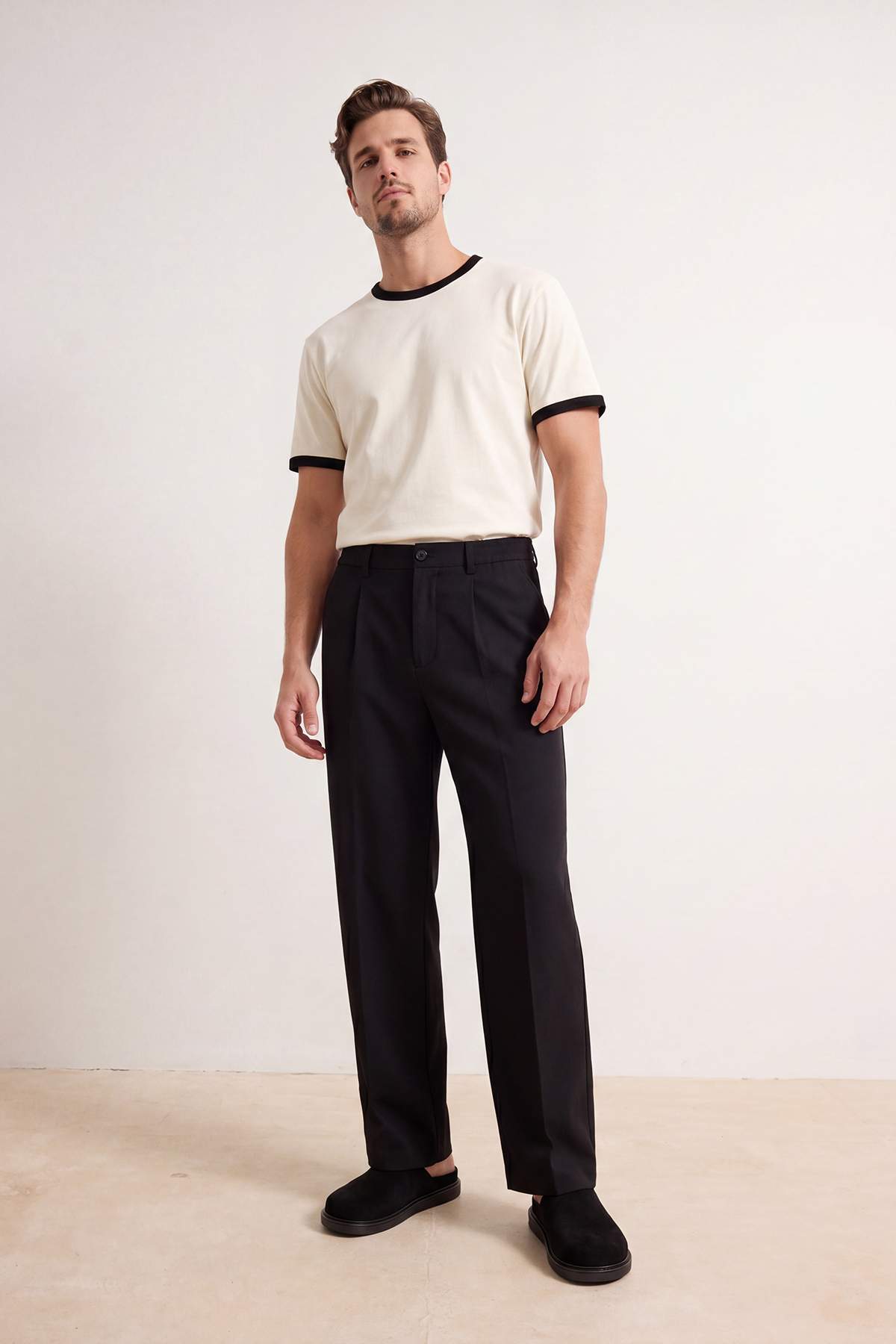 Trendyolmilla Man Siyah Straight Erkek Pantolon TMNSS26PL00033