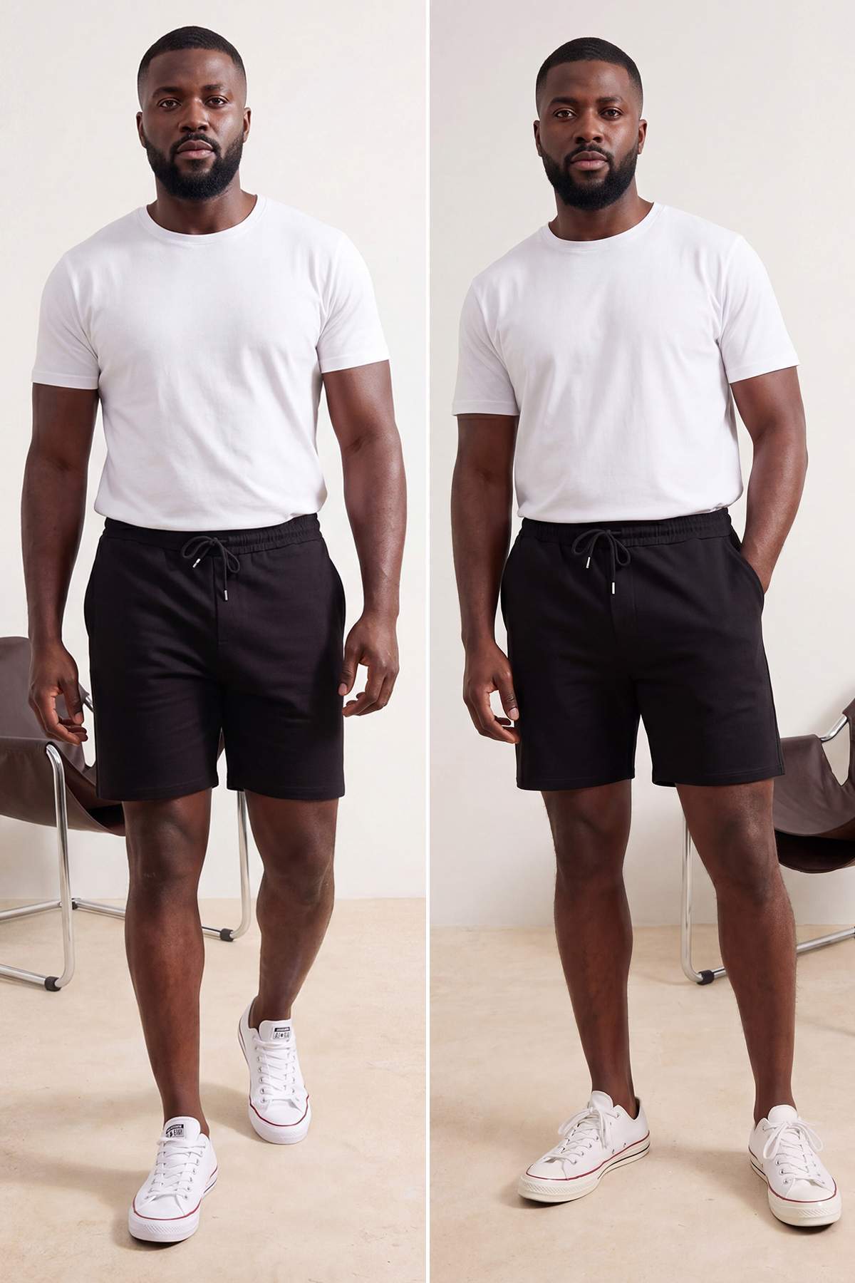 Trendyolmilla Man Büyük Beden Siyah-Siyah 2'li Paket Regular/Normal Kesim Şort TMNSS24AP00000