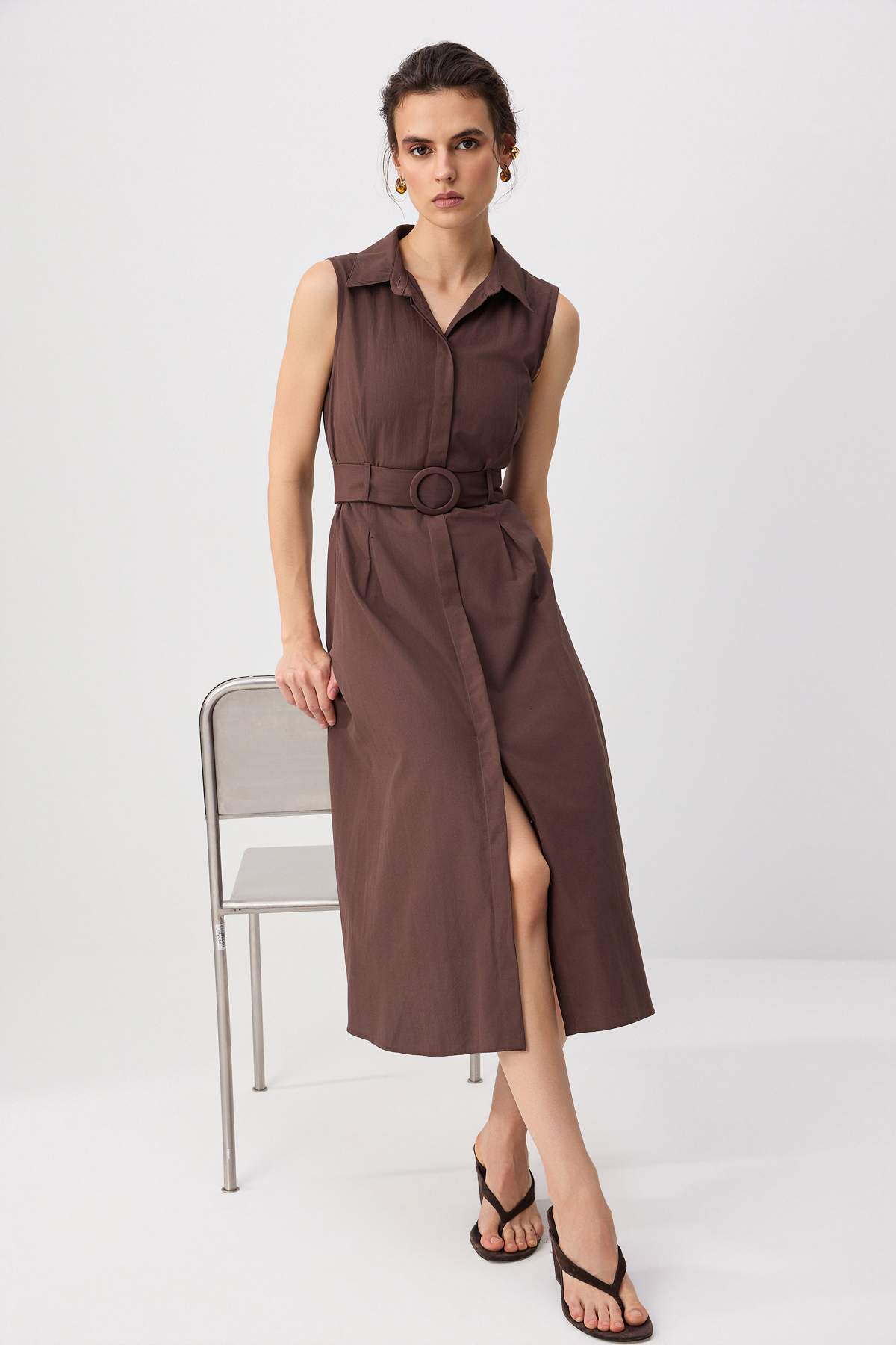 Trendyolmilla Kahverengi Dokuma Elbise&Tulum Elbise TWOSS26EL01068