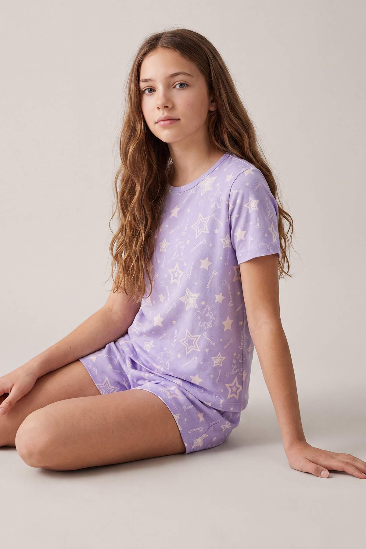 Trendyolmilla Kids Lila Kız Çocuk Baskılı Pijama Takımı TKDSS26PT00036