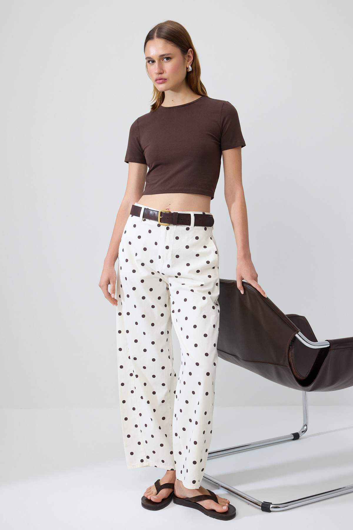 Trendyolmilla Beyaz-Çok Renkli Pantolon TWOSS26PL00084