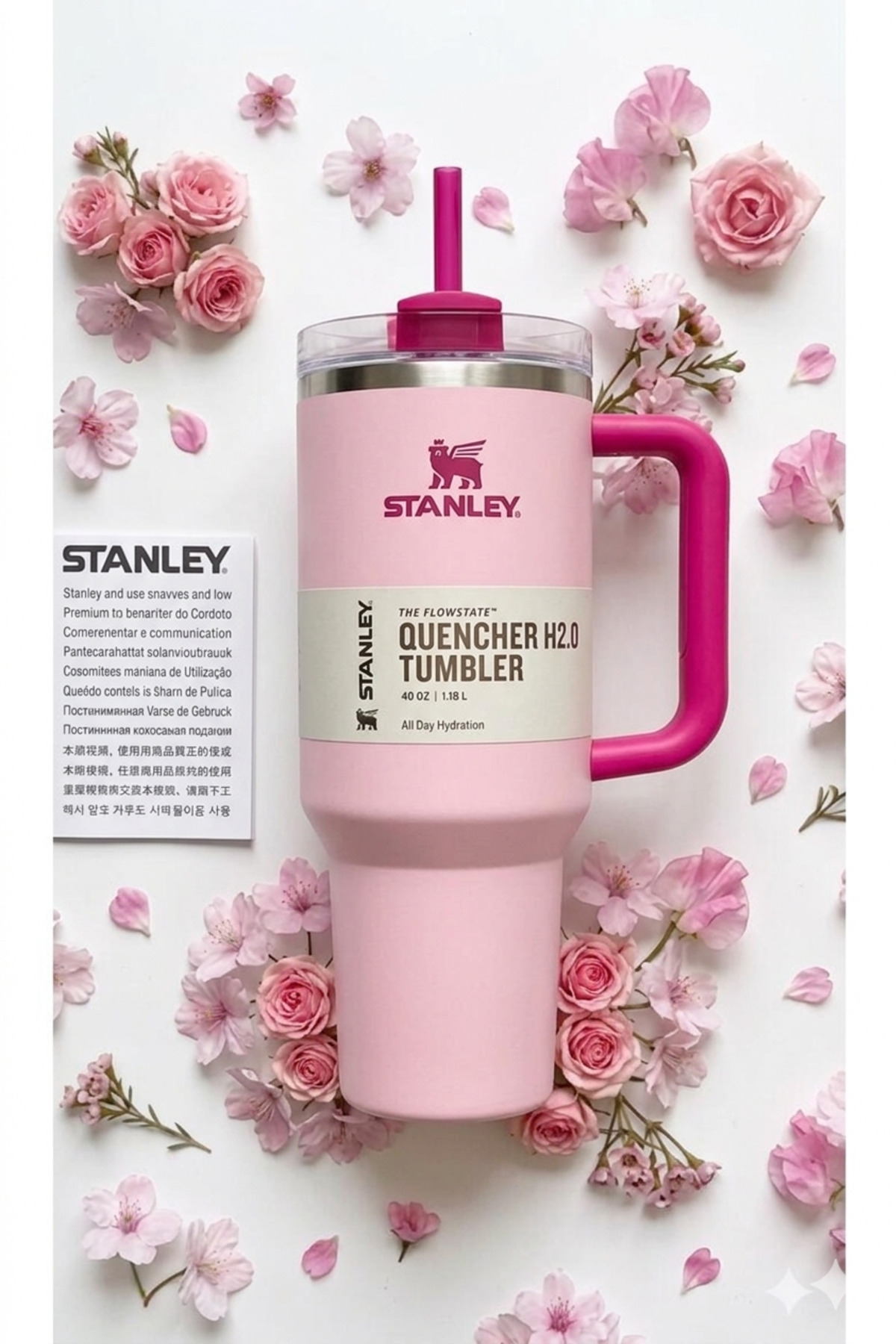 Primo Plus كوب ستانلي سعة1.8 لتر كوب حراري من الفولاذ المقاوم للصدأ، غطاء، وق...