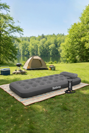 Bestway Single Tek Kişilik Şişme Yatak + El Pompası ve Yastık 185x76x22cm 671...