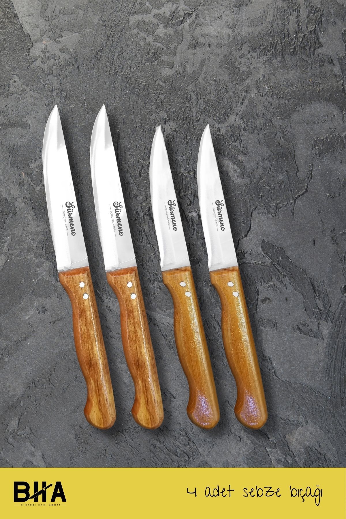 Kitchen Sermene Vegetable Knife Set Daily Use Chopping Meat Vegetable Steak Steak Knife Set - 4pcs