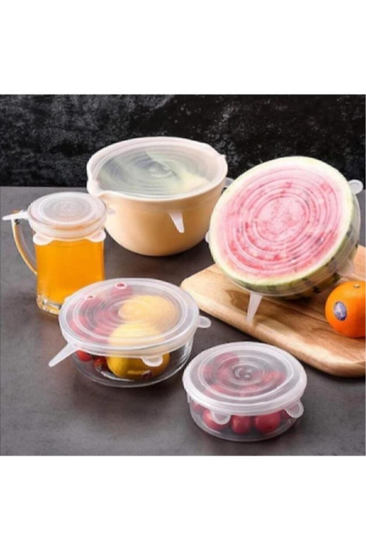 Freshness Preserving Storage Container Lid 6pcs Silicone Stretch Lid Ruby