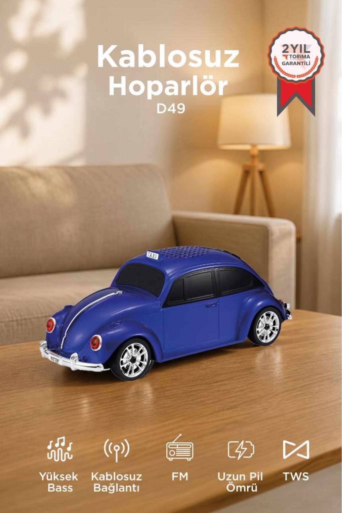 Torima Bluetooth Hoparlör Retro Araba Voswos USB TF FM Speaker D49